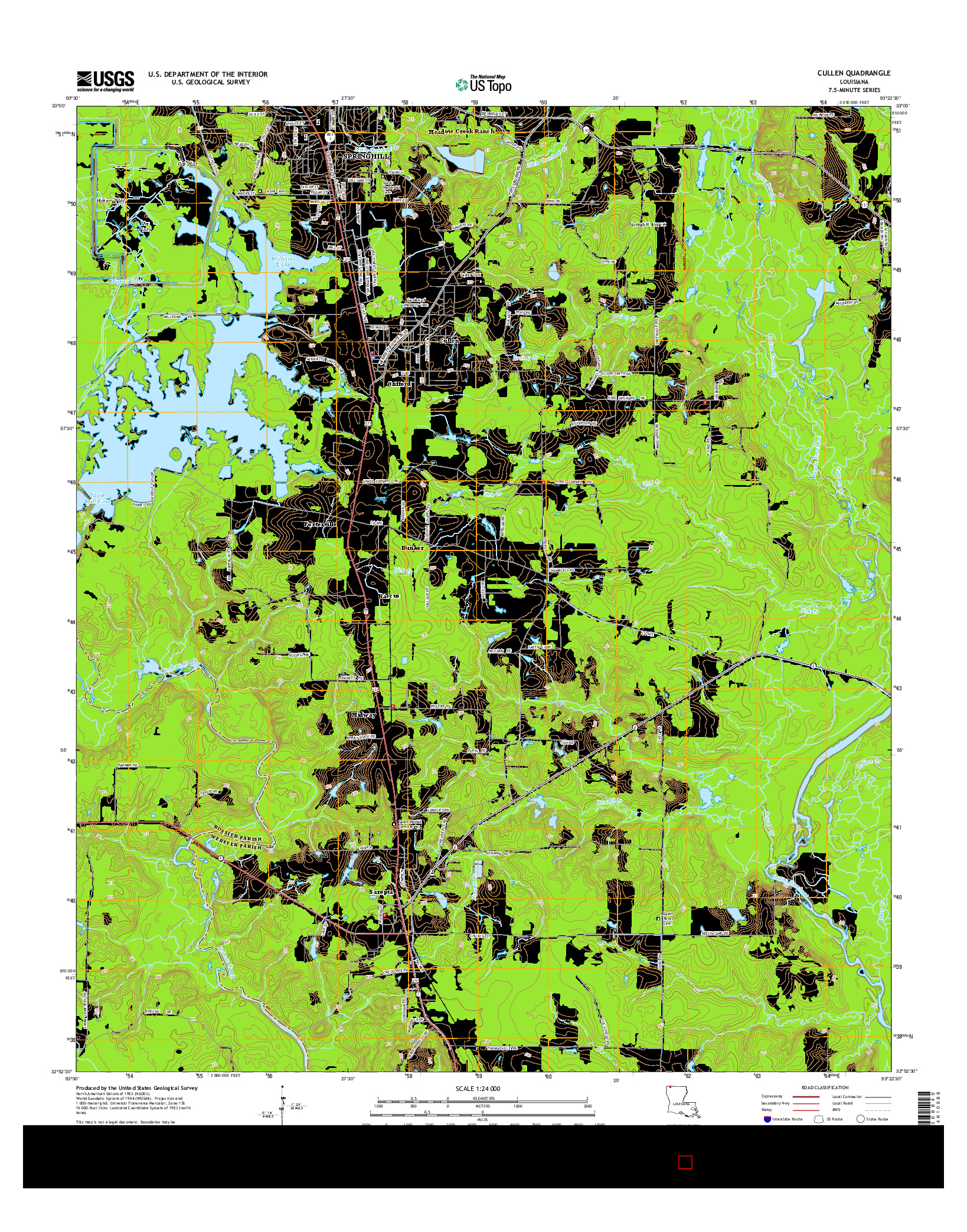 USGS US TOPO 7.5-MINUTE MAP FOR CULLEN, LA 2015