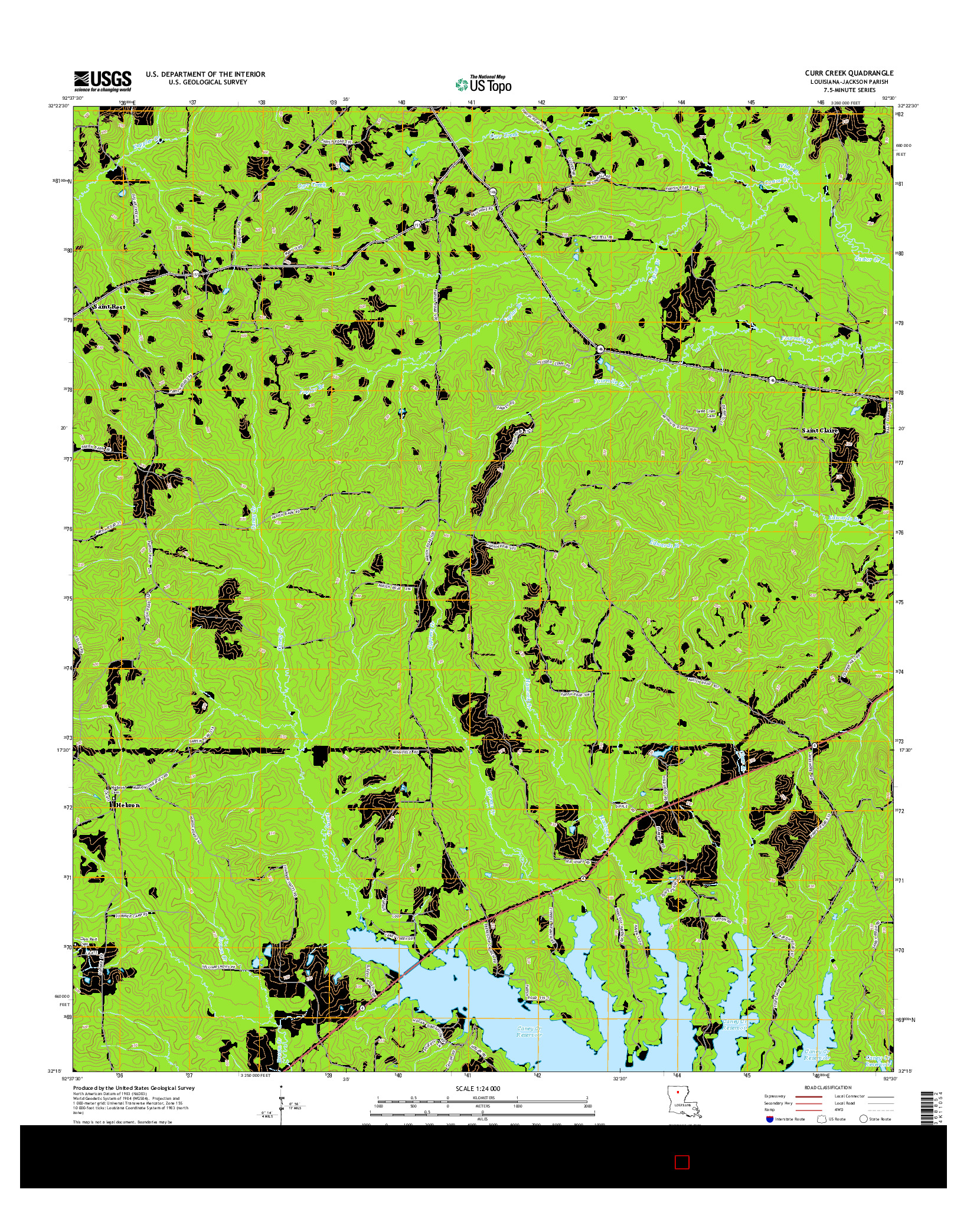 USGS US TOPO 7.5-MINUTE MAP FOR CURR CREEK, LA 2015