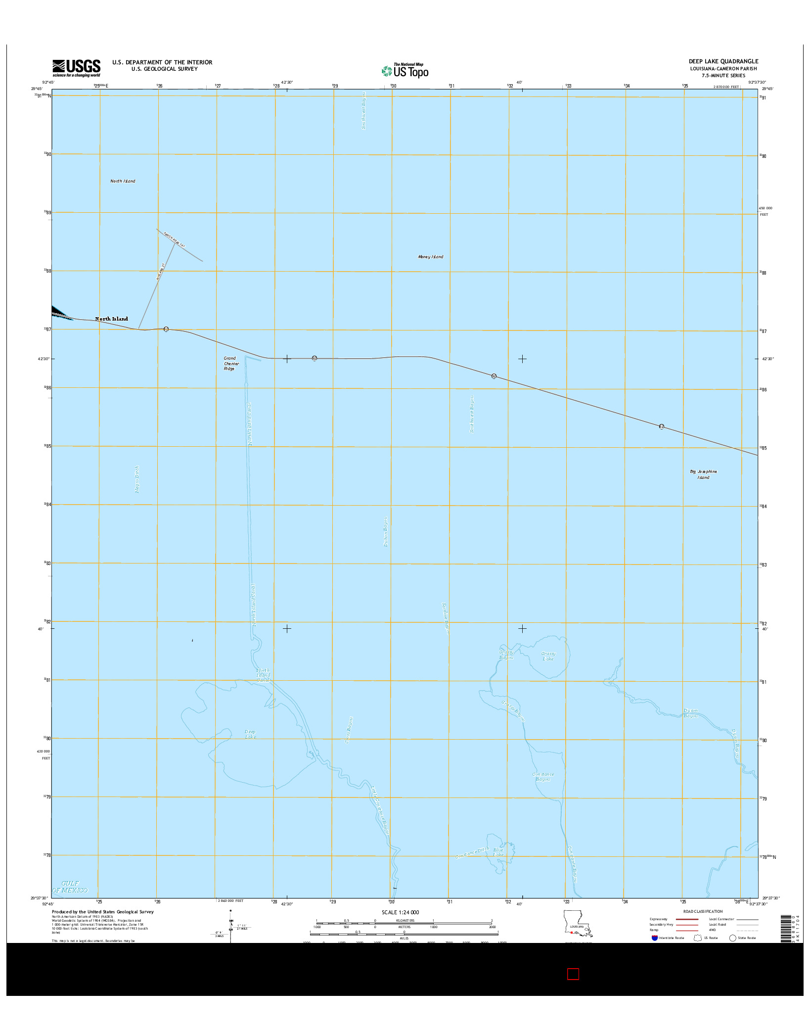 USGS US TOPO 7.5-MINUTE MAP FOR DEEP LAKE, LA 2015
