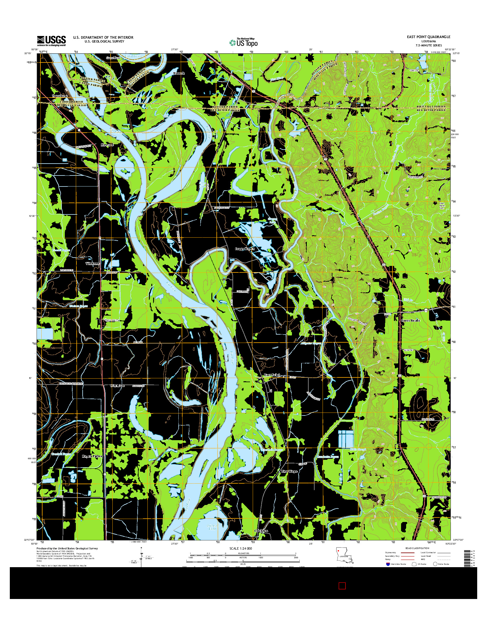 USGS US TOPO 7.5-MINUTE MAP FOR EAST POINT, LA 2015