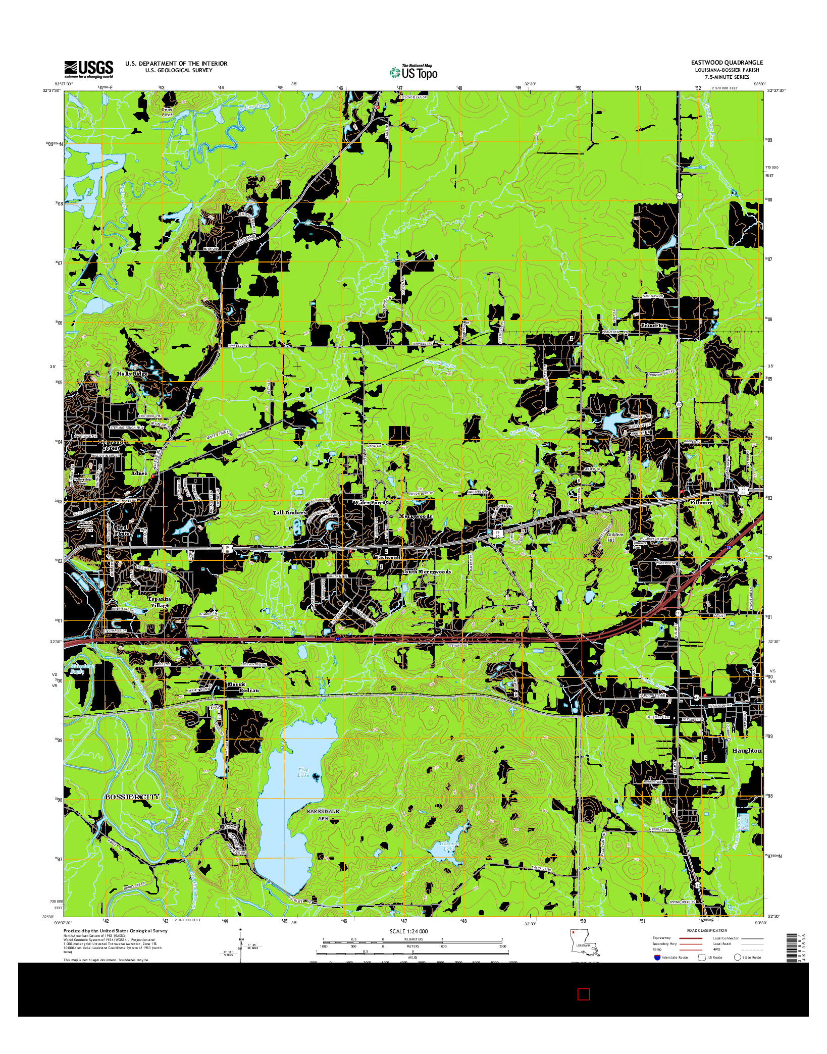 USGS US TOPO 7.5-MINUTE MAP FOR EASTWOOD, LA 2015