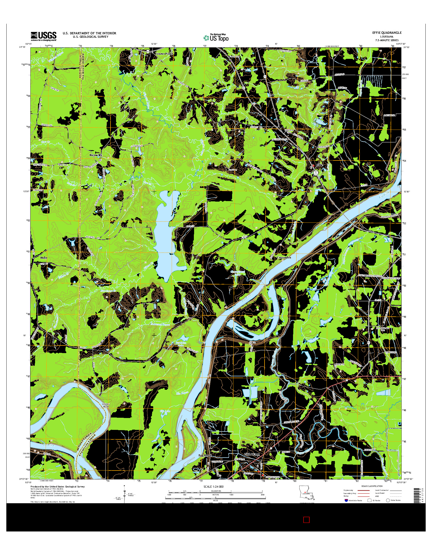 USGS US TOPO 7.5-MINUTE MAP FOR EFFIE, LA 2015