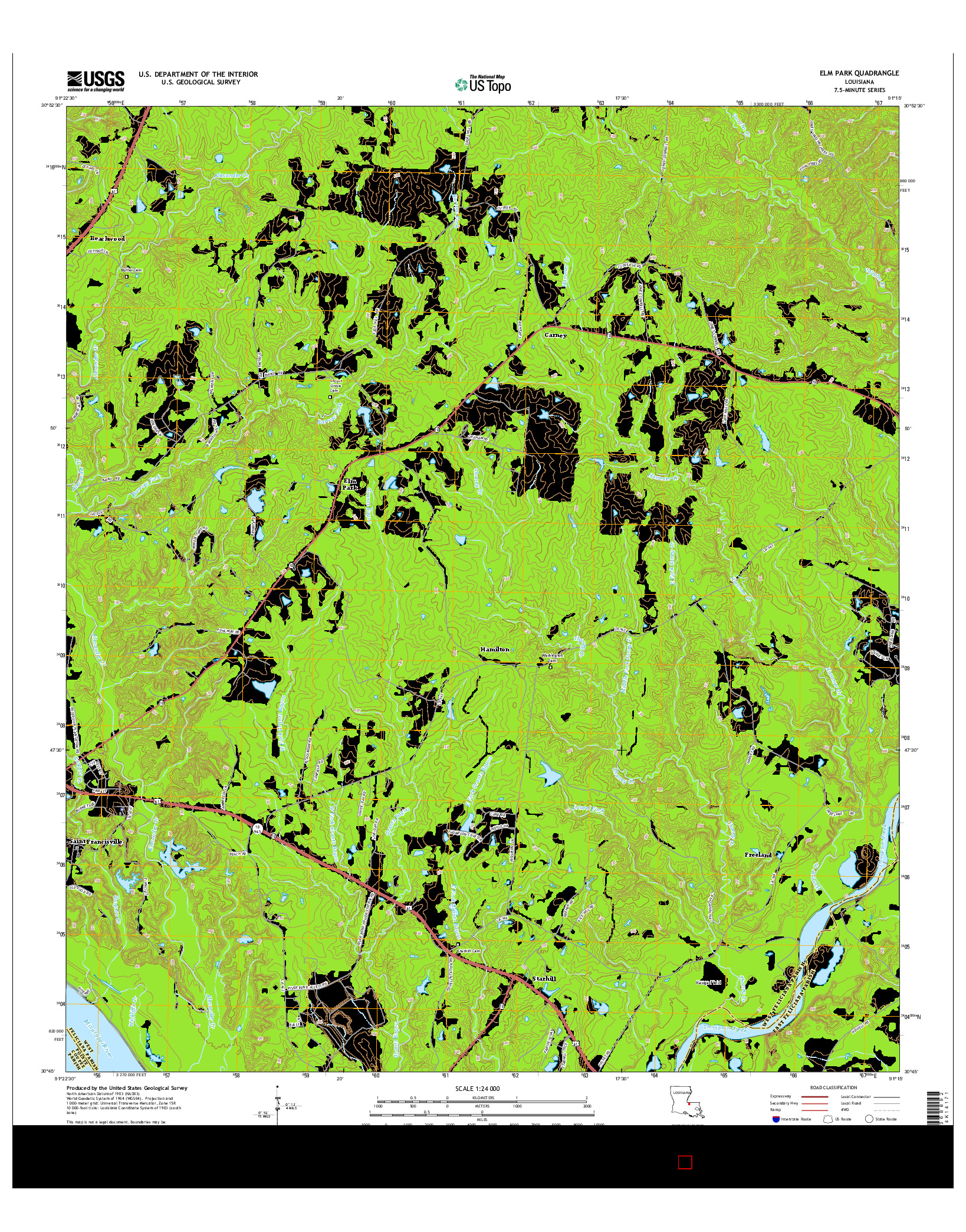 USGS US TOPO 7.5-MINUTE MAP FOR ELM PARK, LA 2015