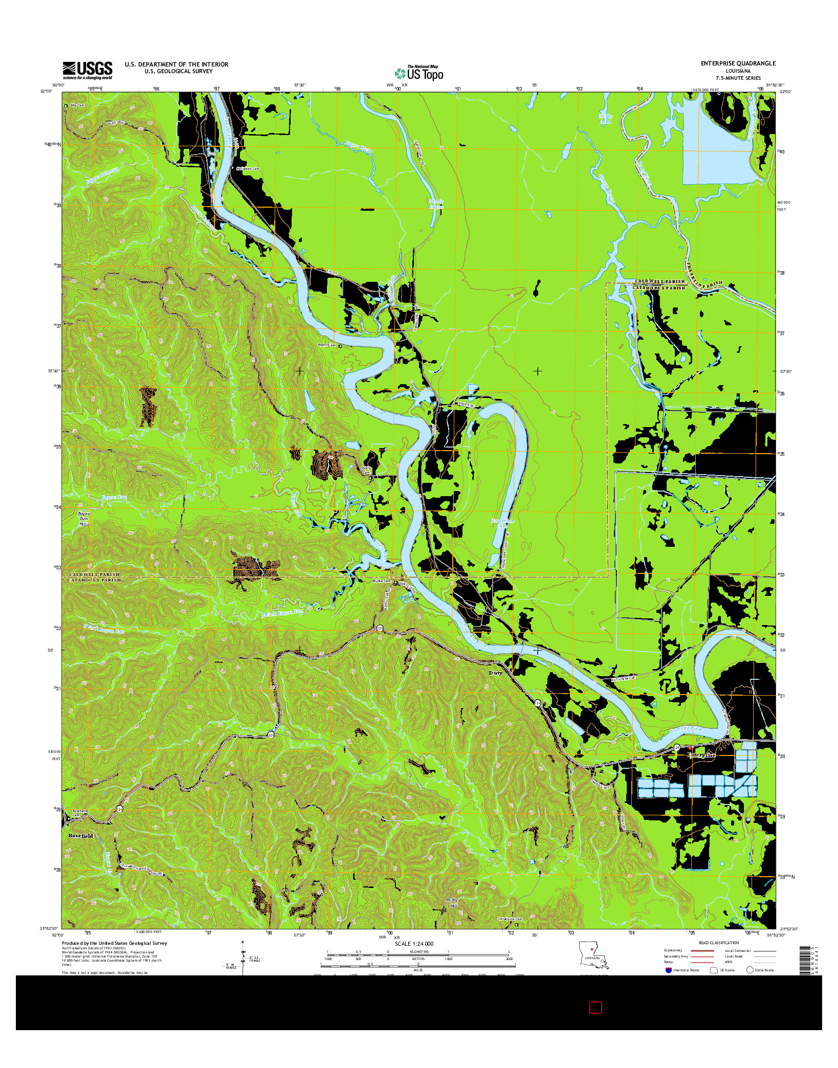 USGS US TOPO 7.5-MINUTE MAP FOR ENTERPRISE, LA 2015