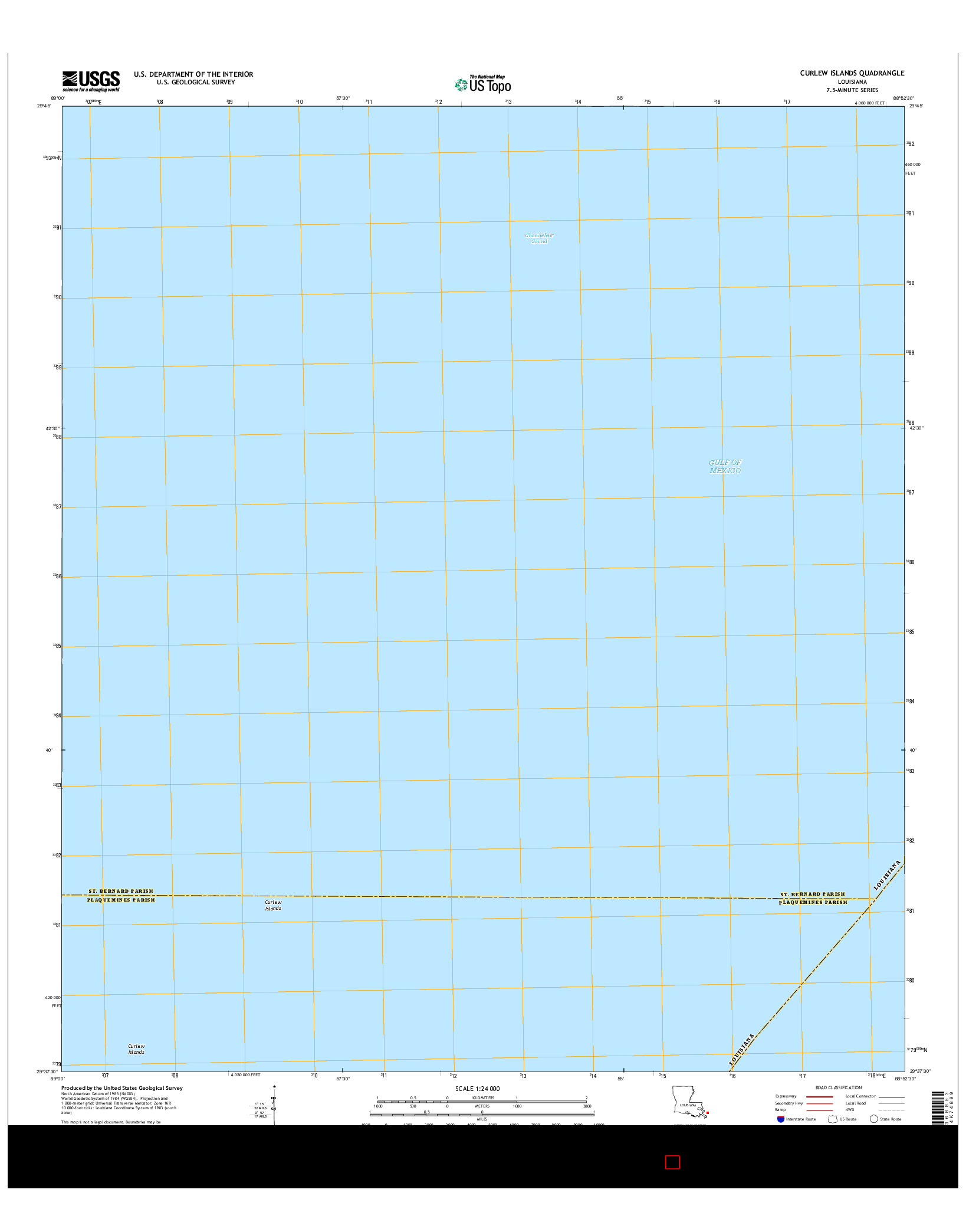 USGS US TOPO 7.5-MINUTE MAP FOR CURLEW ISLANDS, LA 2015