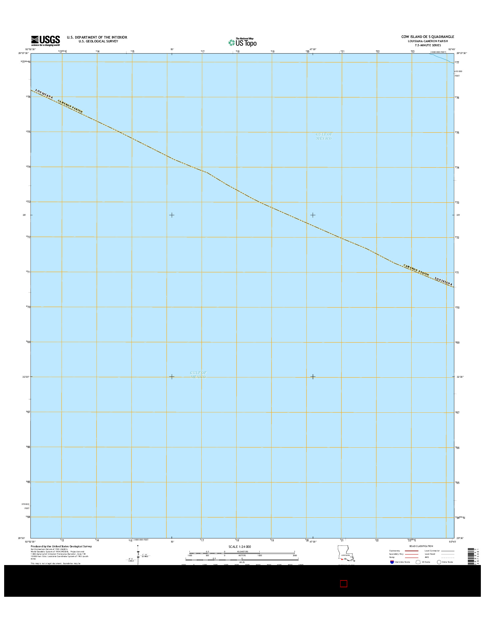 USGS US TOPO 7.5-MINUTE MAP FOR COW ISLAND OE S, LA 2015
