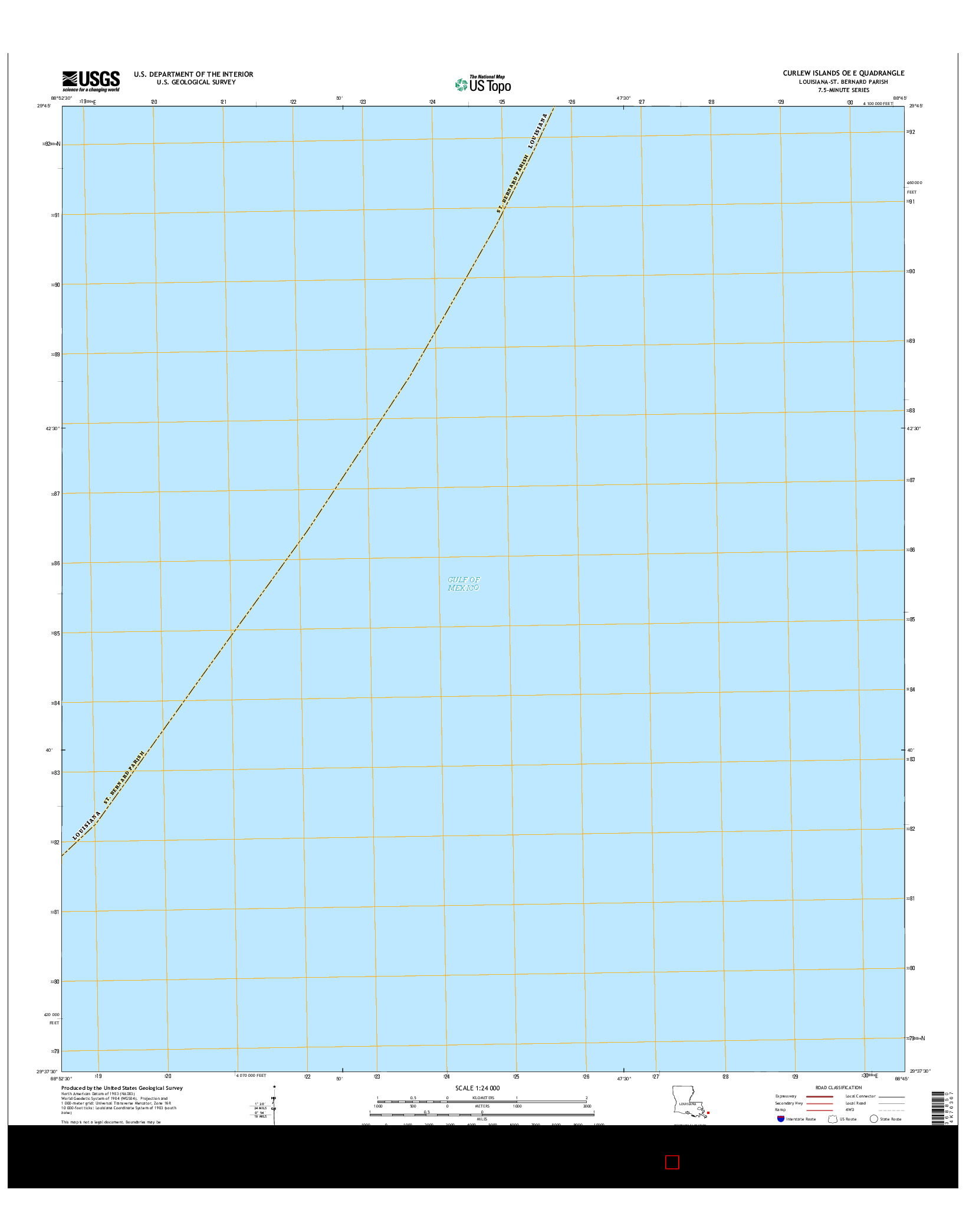 USGS US TOPO 7.5-MINUTE MAP FOR CURLEW ISLANDS OE E, LA 2015