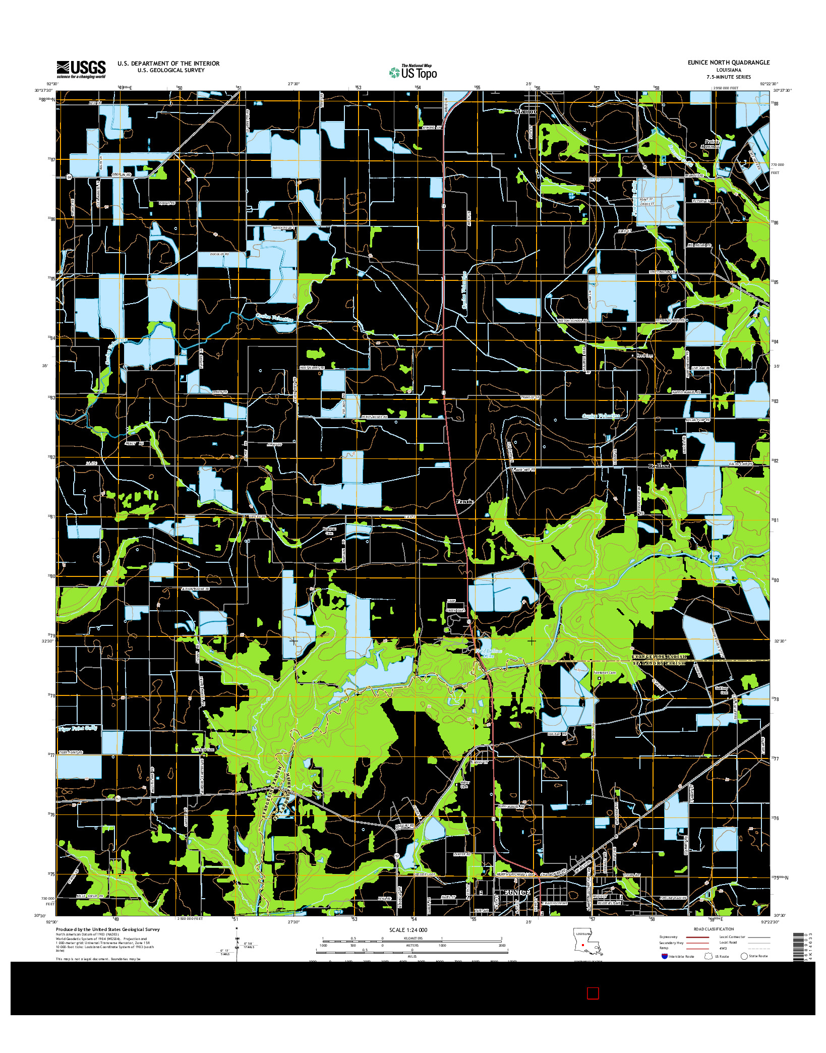 USGS US TOPO 7.5-MINUTE MAP FOR EUNICE NORTH, LA 2015