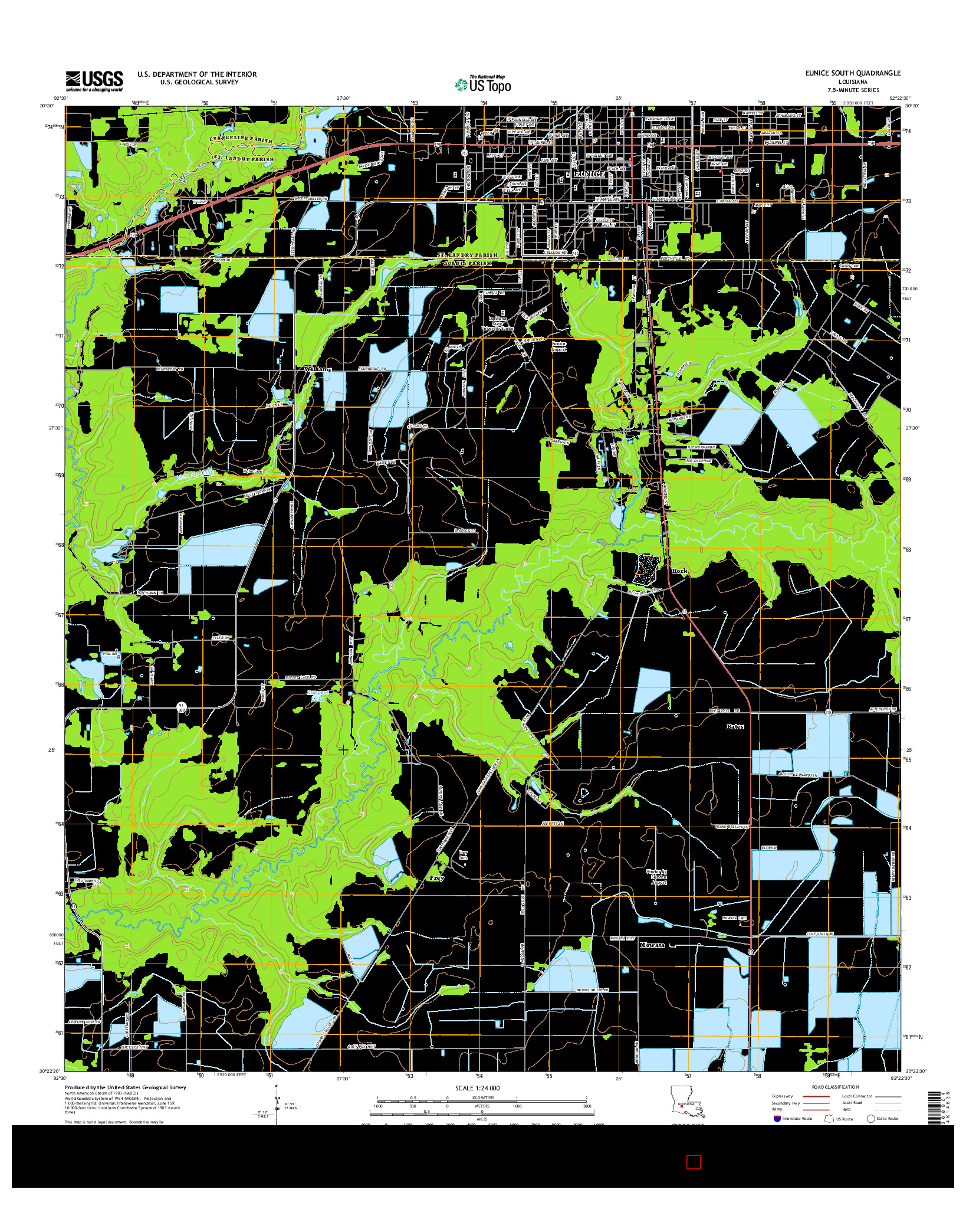 USGS US TOPO 7.5-MINUTE MAP FOR EUNICE SOUTH, LA 2015