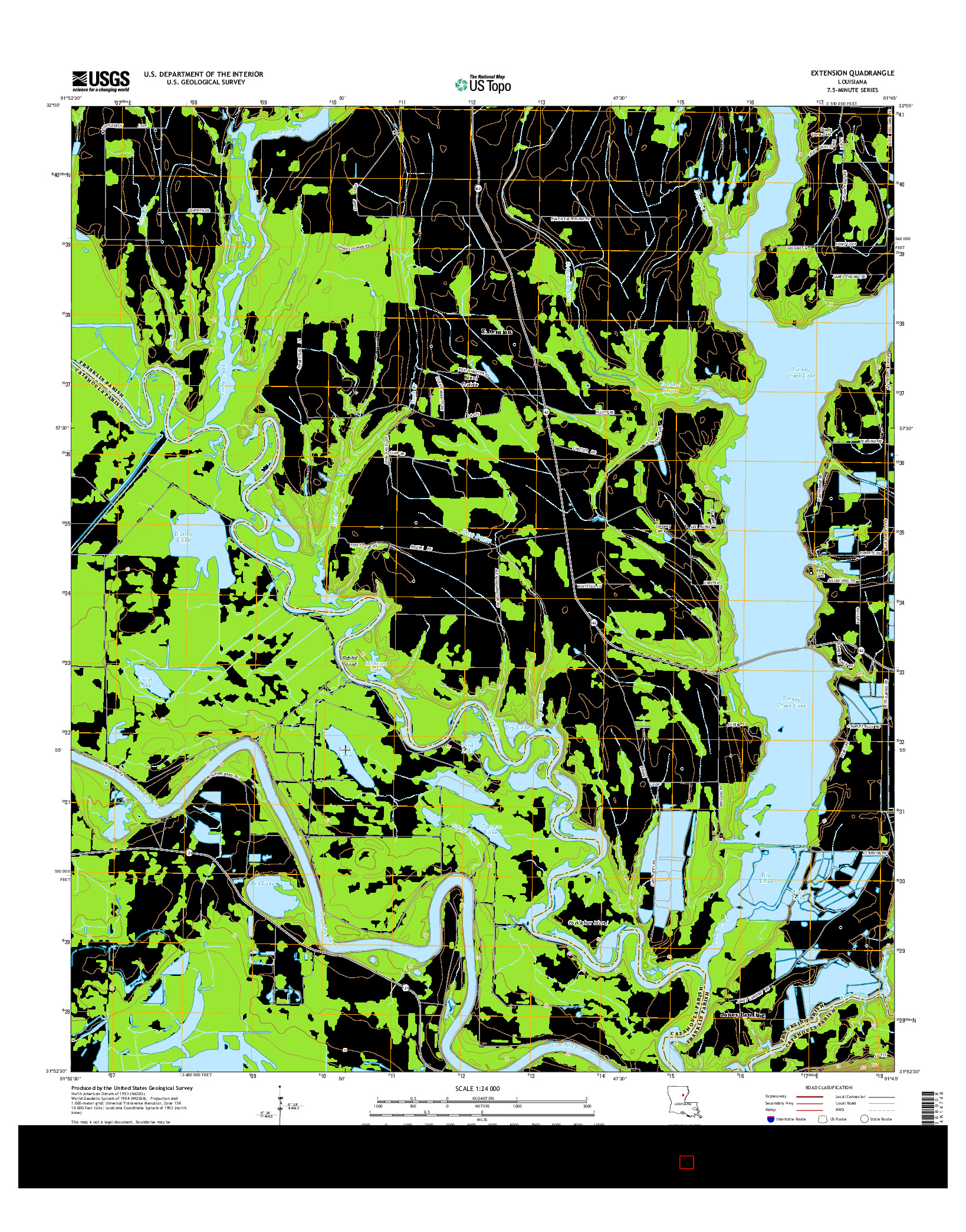 USGS US TOPO 7.5-MINUTE MAP FOR EXTENSION, LA 2015
