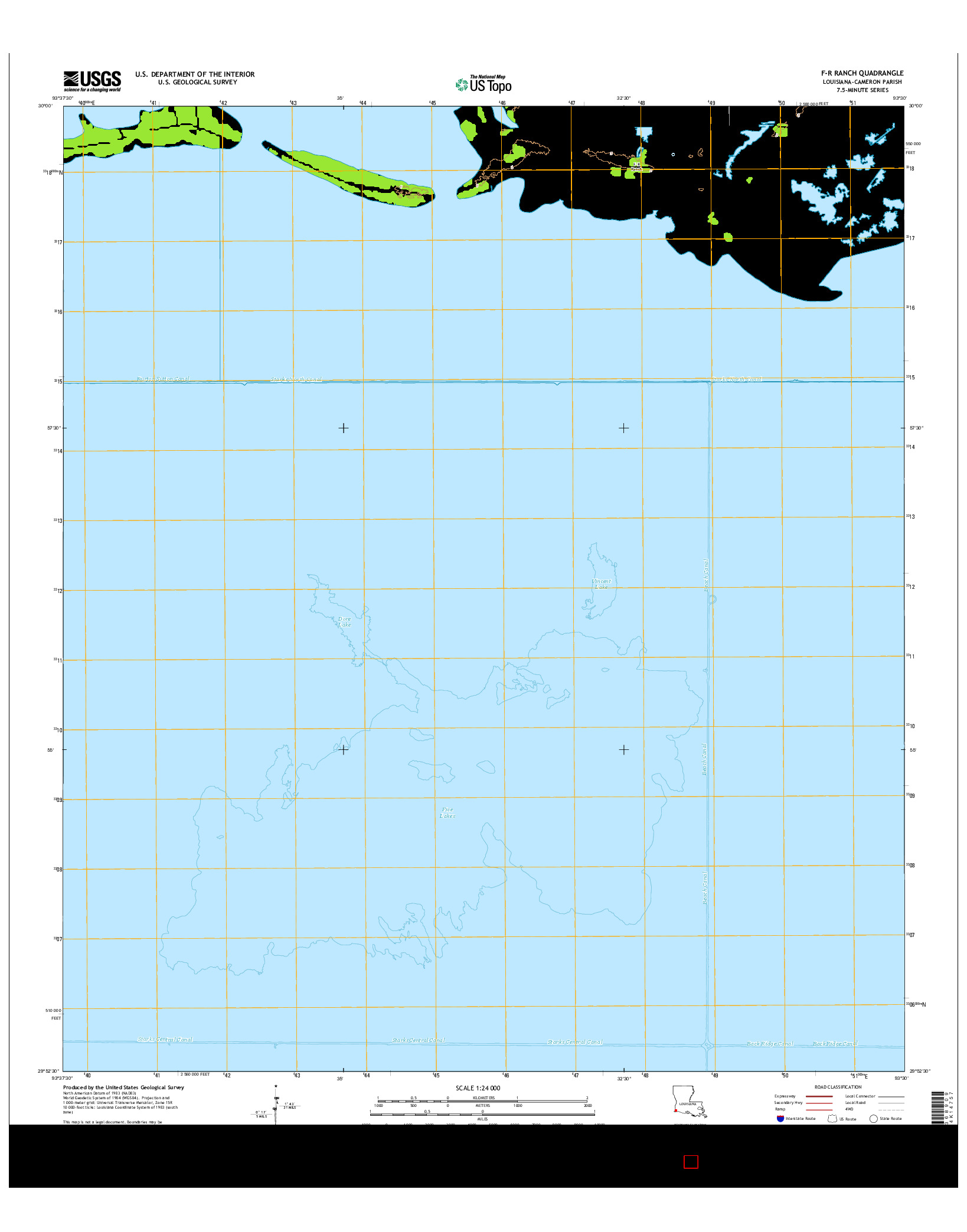 USGS US TOPO 7.5-MINUTE MAP FOR F-R RANCH, LA 2015