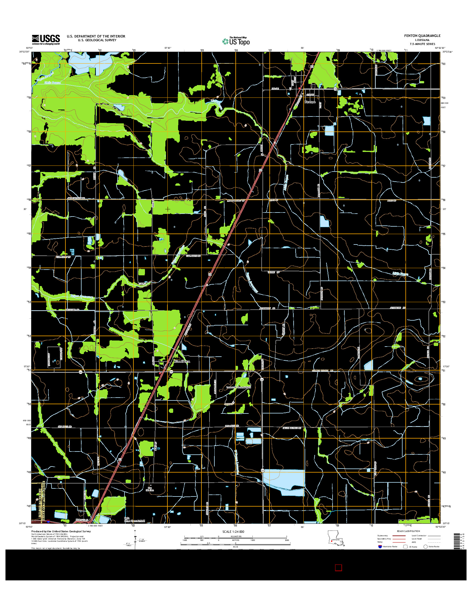 USGS US TOPO 7.5-MINUTE MAP FOR FENTON, LA 2015