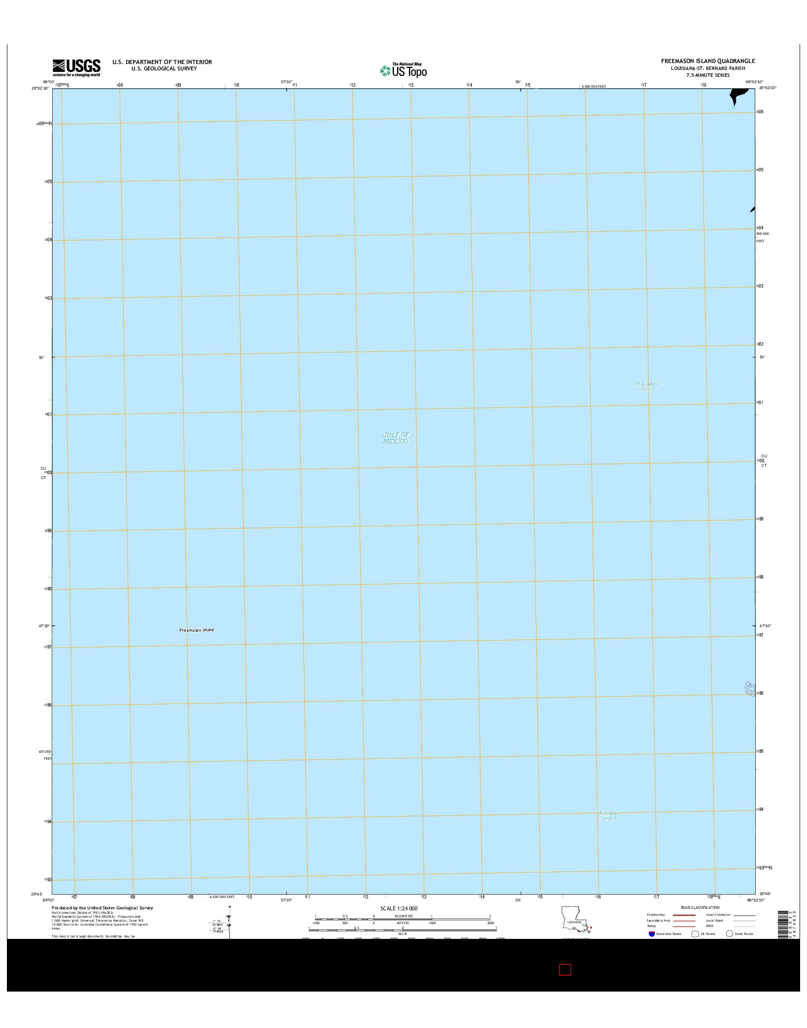USGS US TOPO 7.5-MINUTE MAP FOR FREEMASON ISLAND, LA 2015