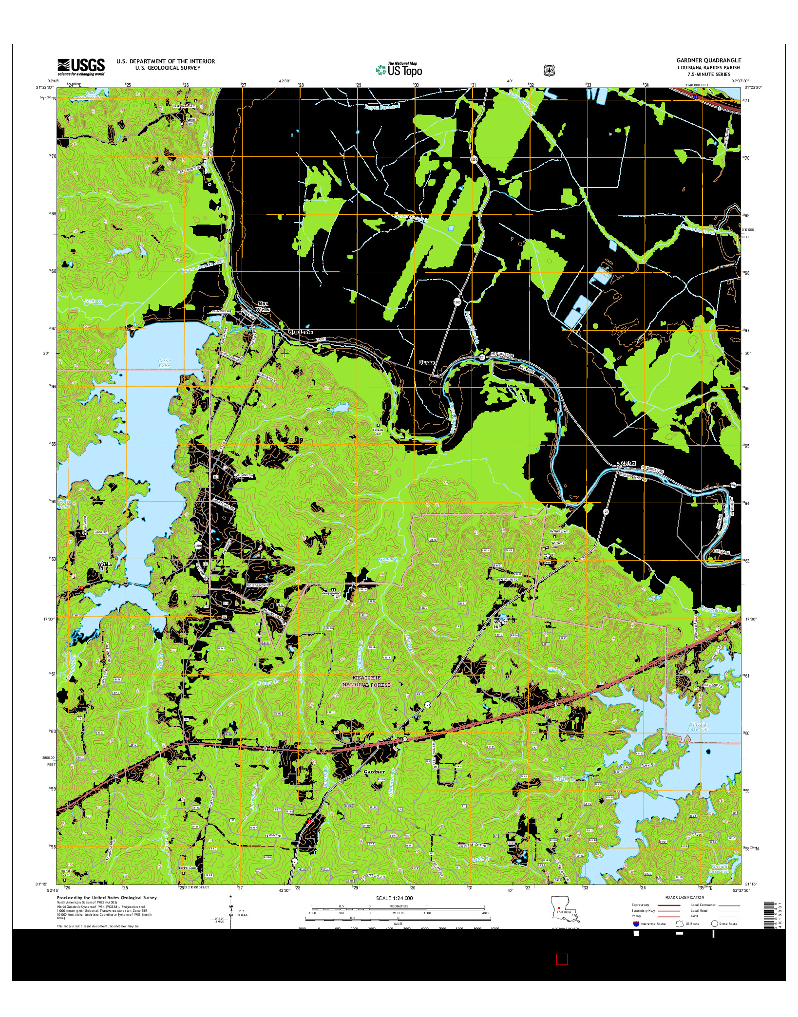 USGS US TOPO 7.5-MINUTE MAP FOR GARDNER, LA 2015