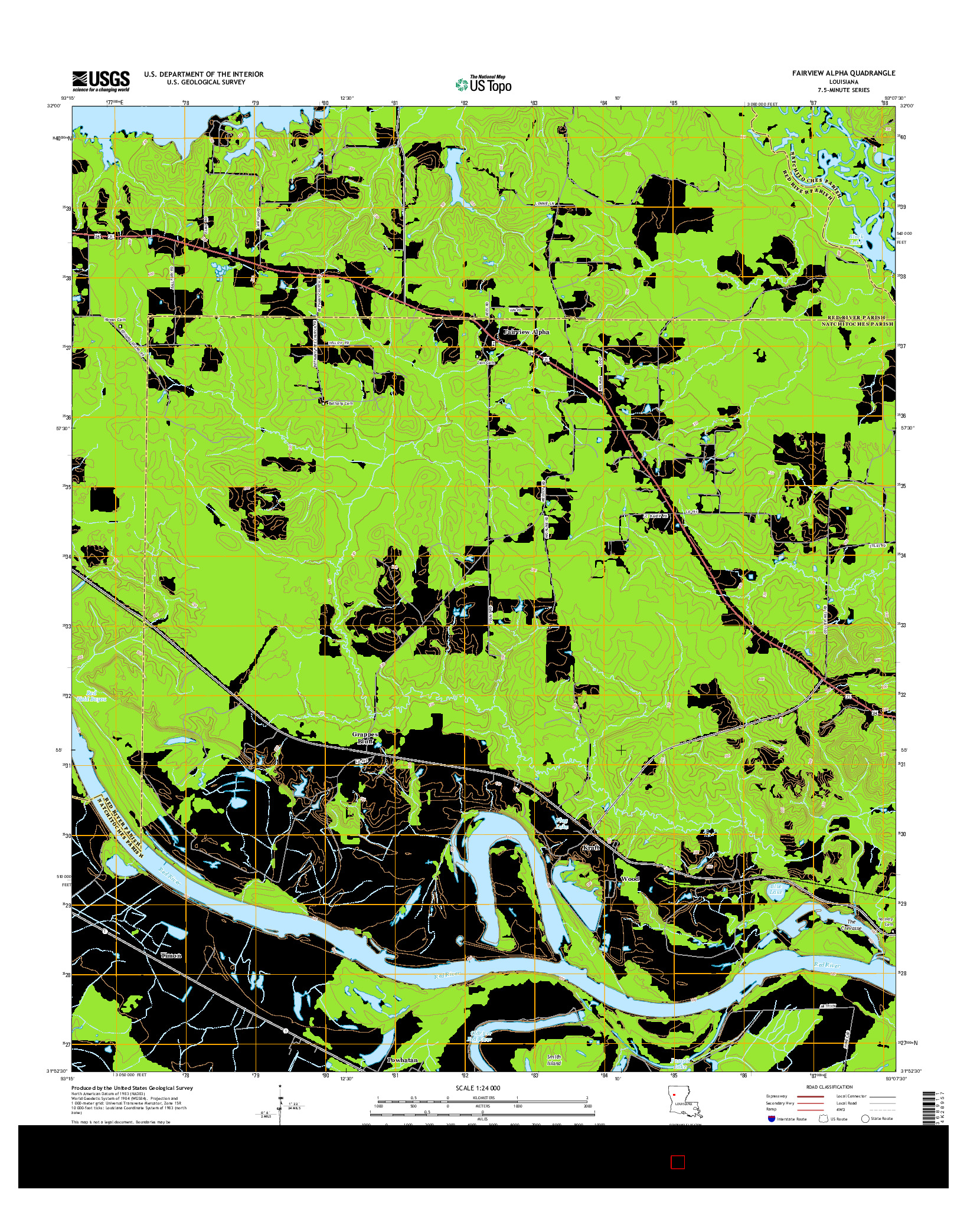 USGS US TOPO 7.5-MINUTE MAP FOR FAIRVIEW ALPHA, LA 2015