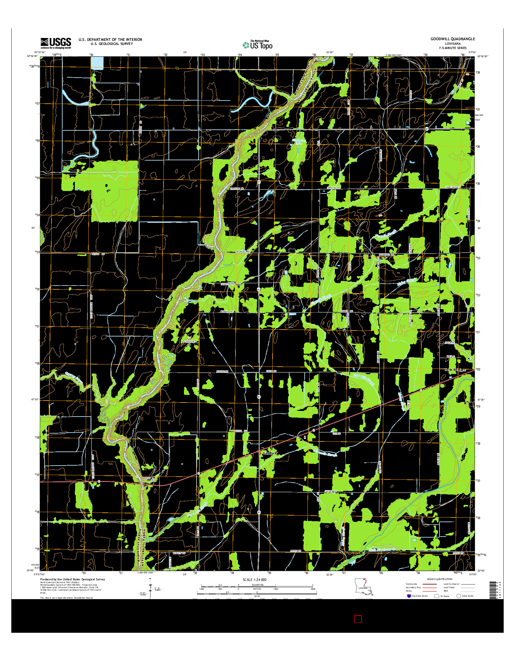 USGS US TOPO 7.5-MINUTE MAP FOR GOODWILL, LA 2015