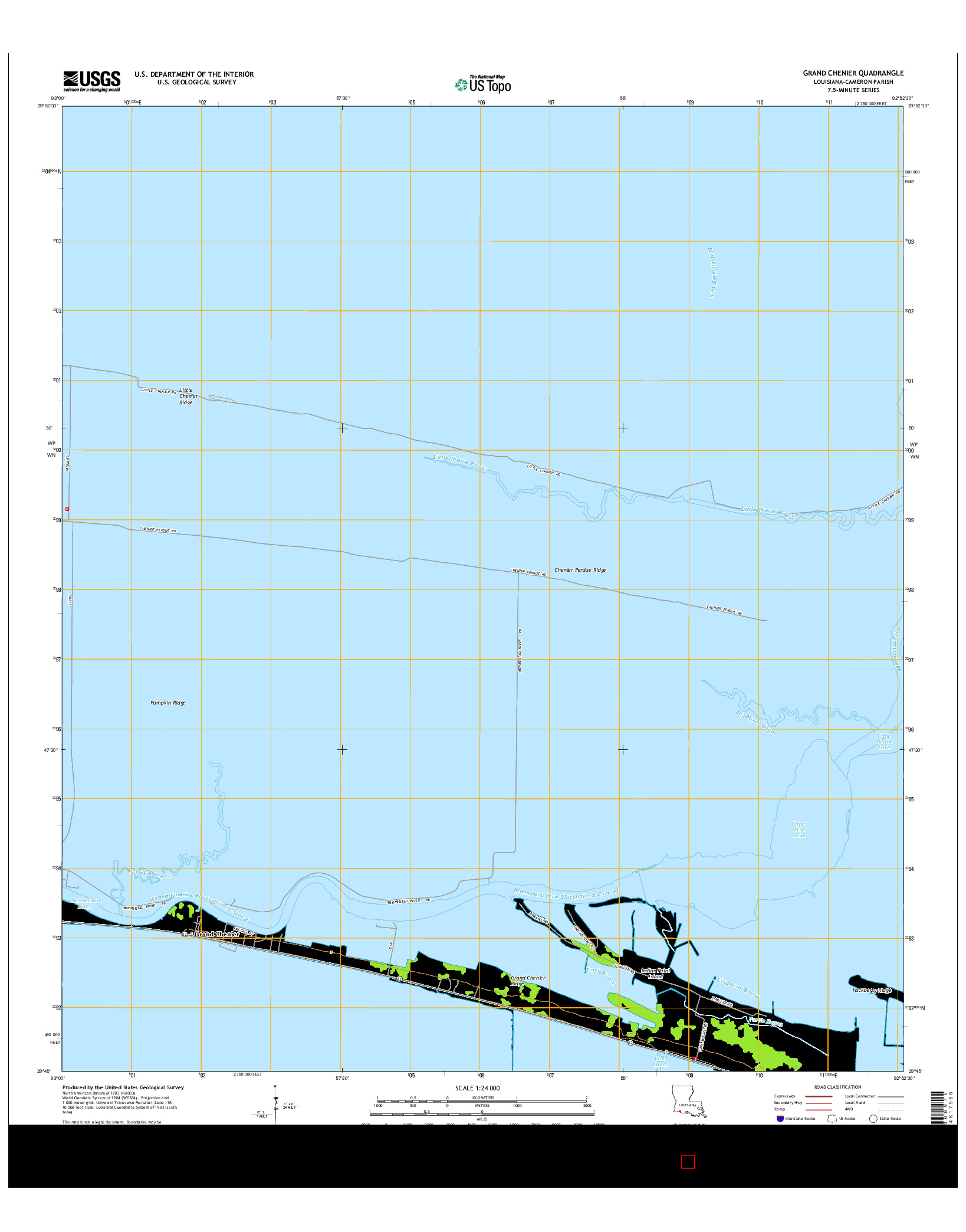 USGS US TOPO 7.5-MINUTE MAP FOR GRAND CHENIER, LA 2015