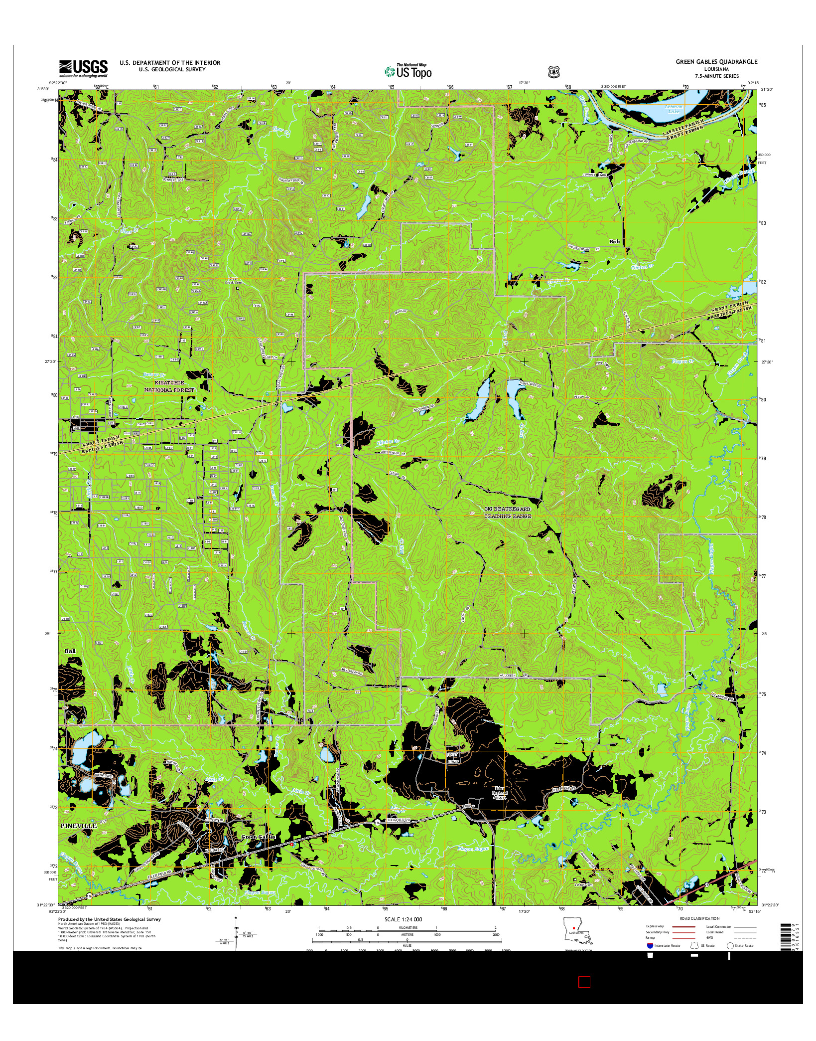 USGS US TOPO 7.5-MINUTE MAP FOR GREEN GABLES, LA 2015