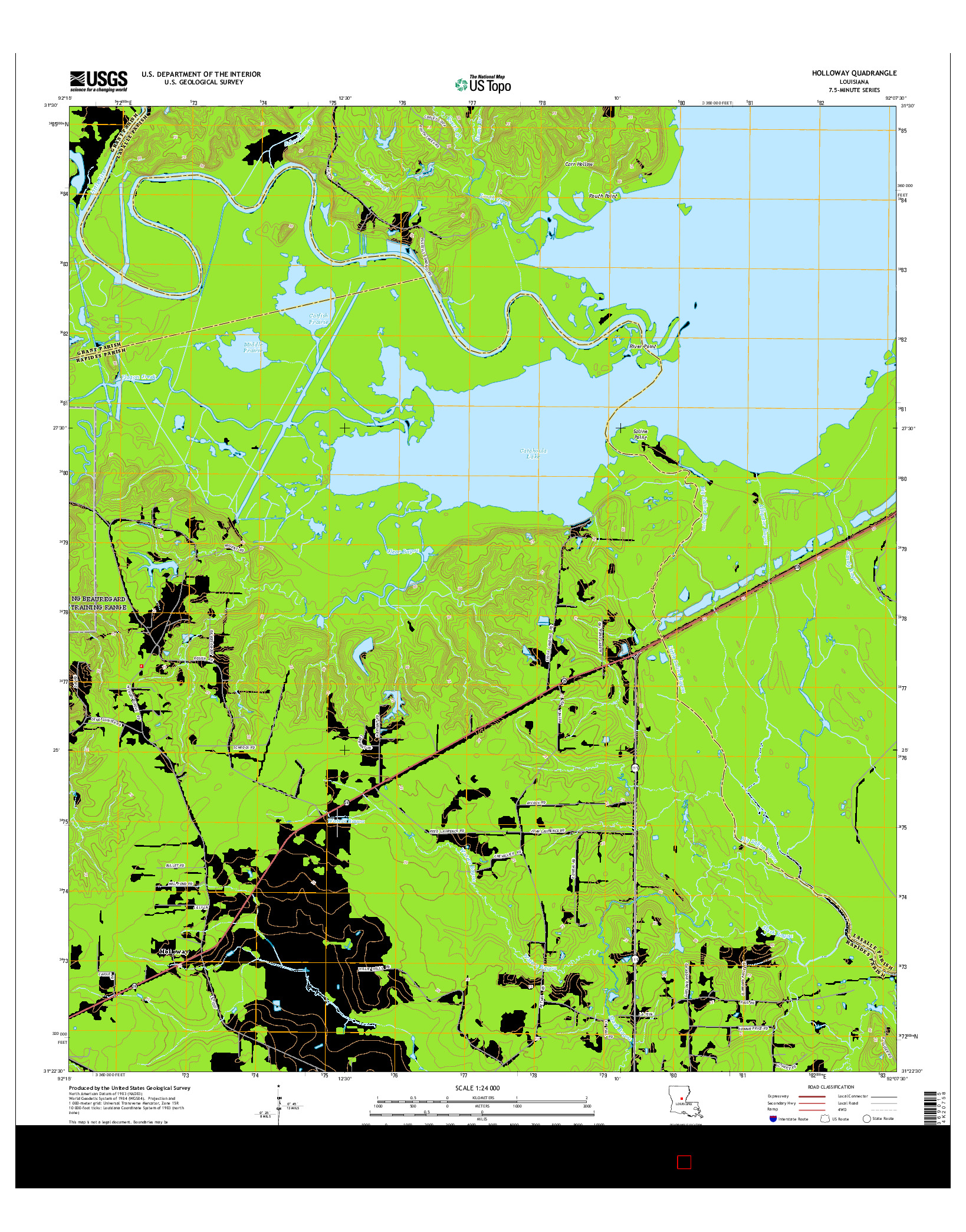 USGS US TOPO 7.5-MINUTE MAP FOR HOLLOWAY, LA 2015