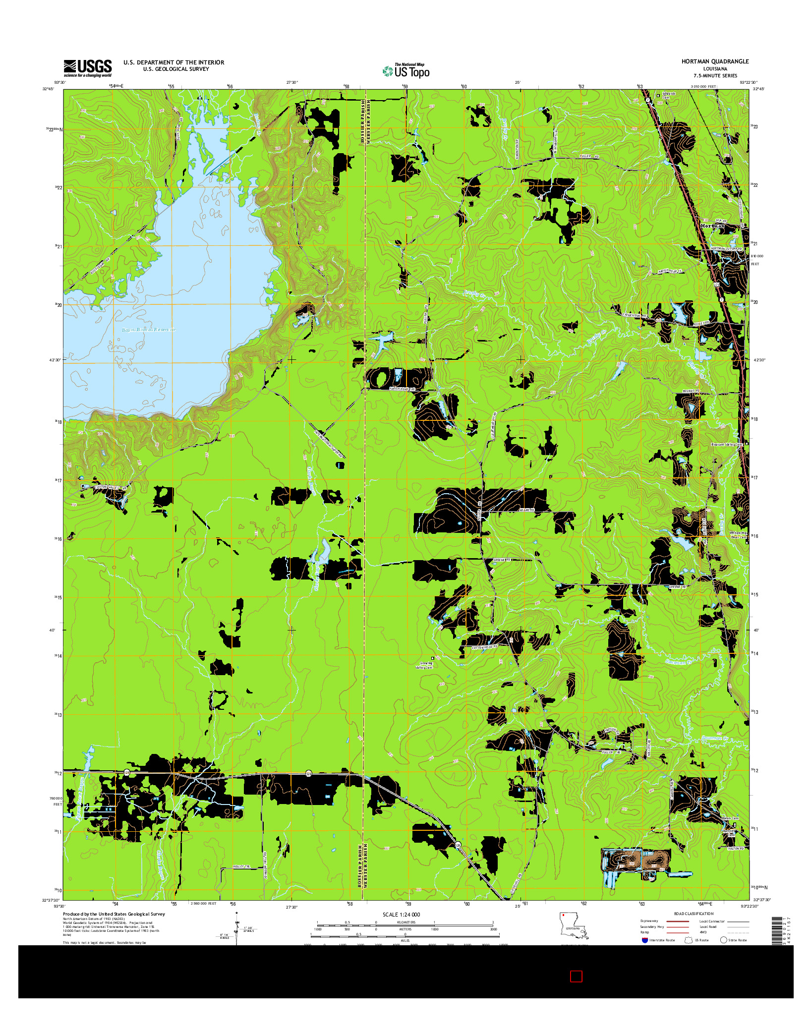 USGS US TOPO 7.5-MINUTE MAP FOR HORTMAN, LA 2015