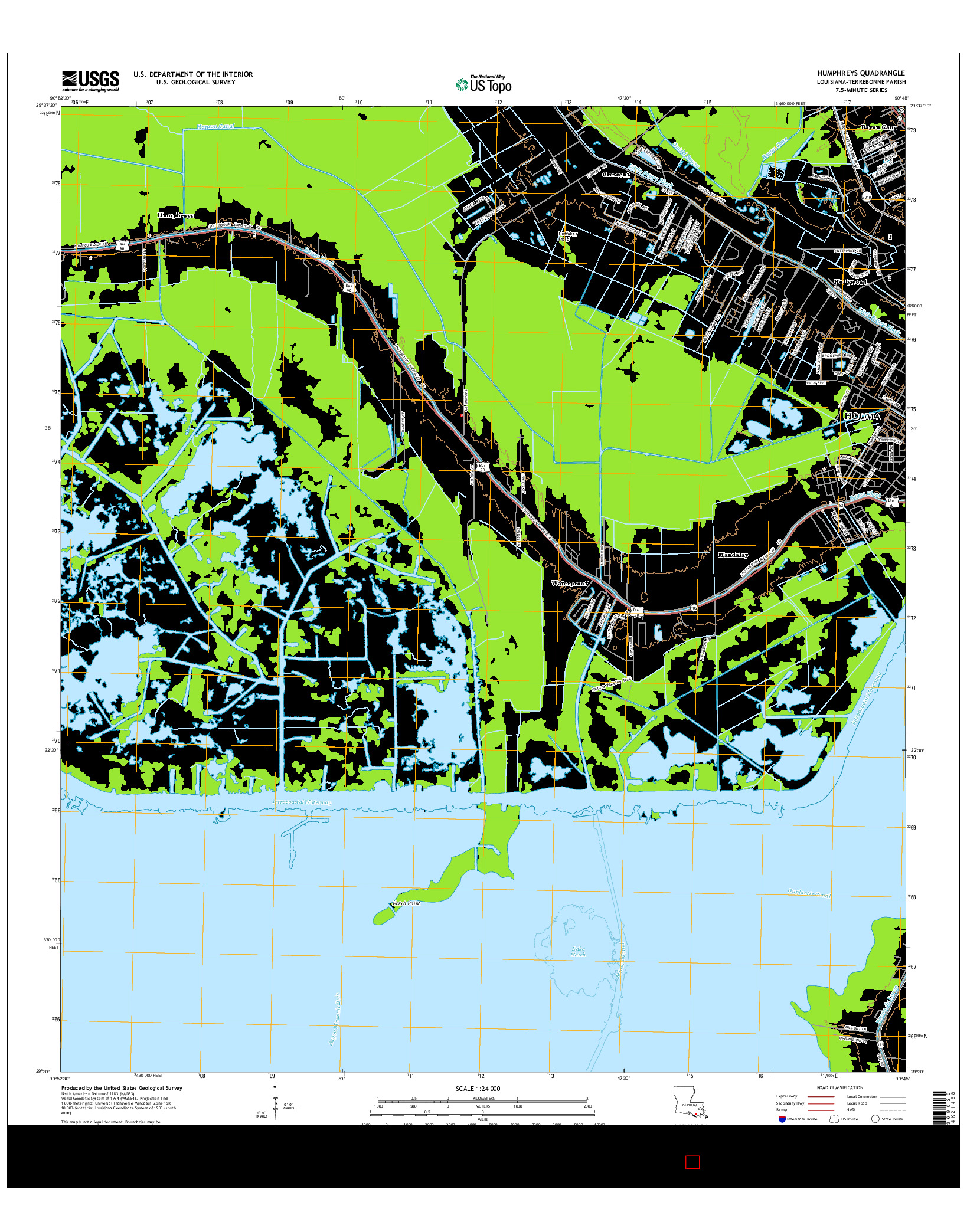 USGS US TOPO 7.5-MINUTE MAP FOR HUMPHREYS, LA 2015