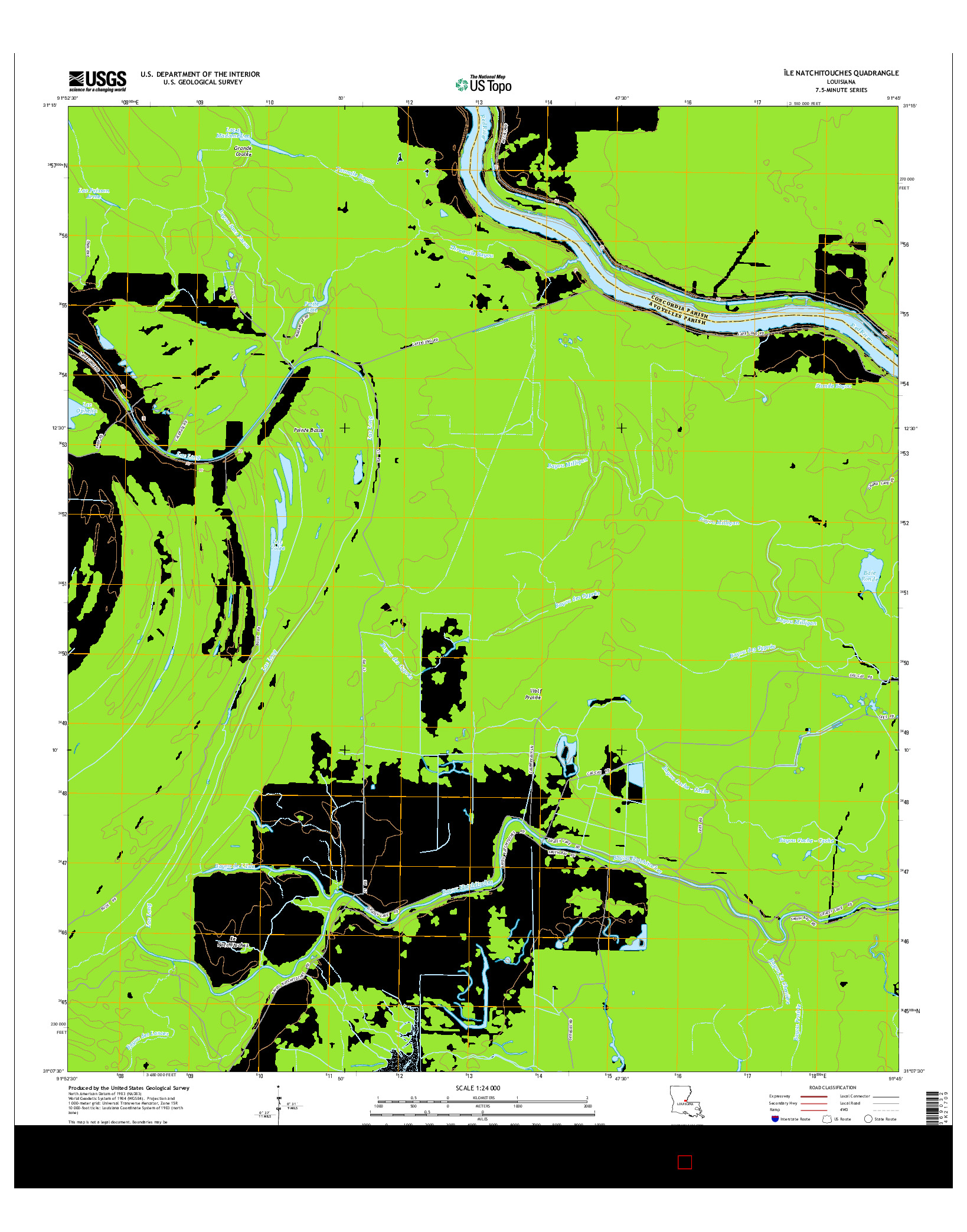 USGS US TOPO 7.5-MINUTE MAP FOR ÎLE NATCHITOUCHES, LA 2015