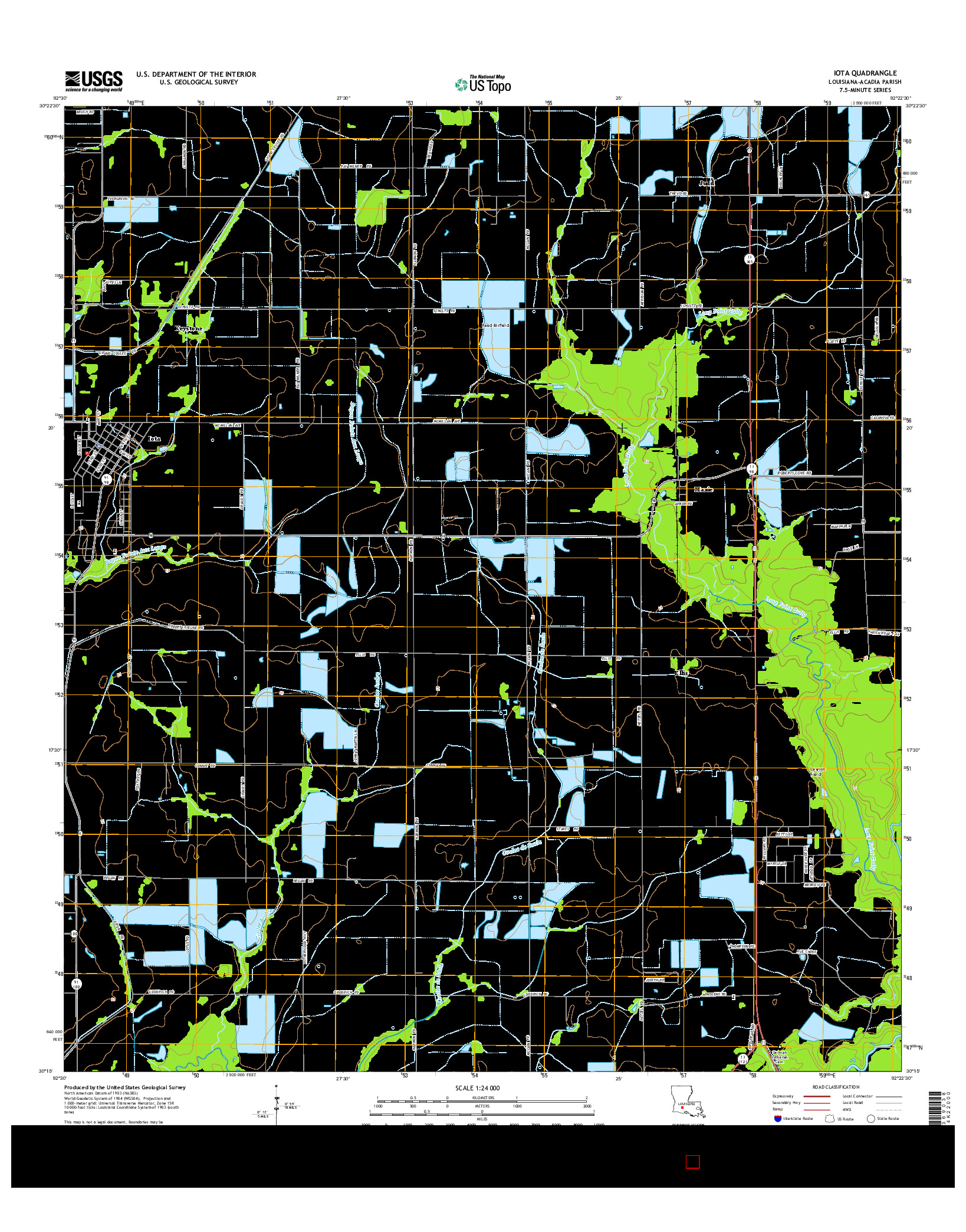 USGS US TOPO 7.5-MINUTE MAP FOR IOTA, LA 2015