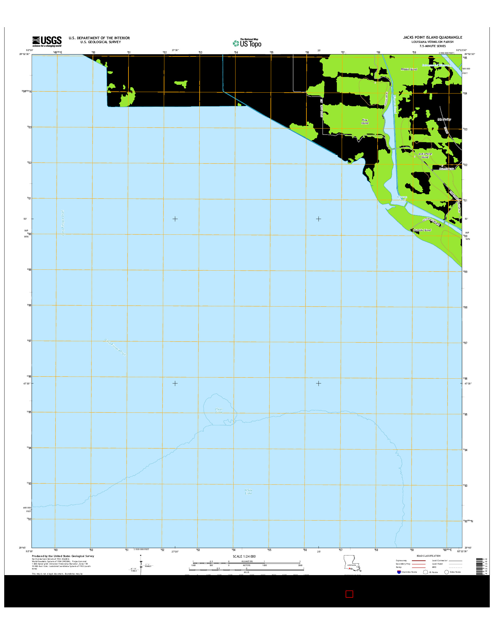 USGS US TOPO 7.5-MINUTE MAP FOR JACKS POINT ISLAND, LA 2015