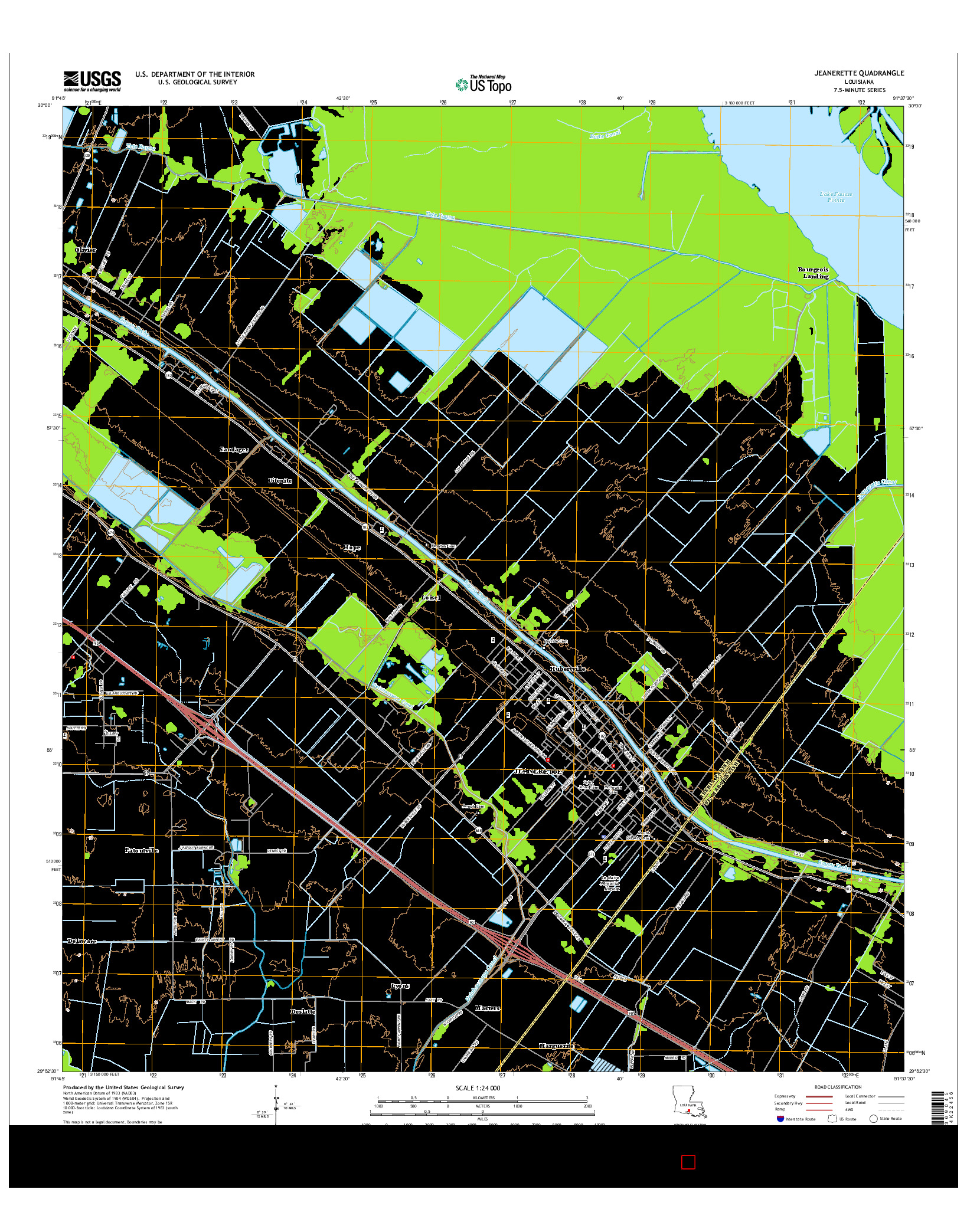 USGS US TOPO 7.5-MINUTE MAP FOR JEANERETTE, LA 2015