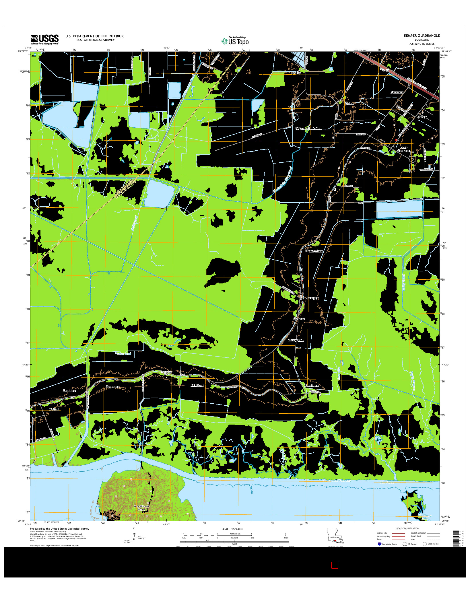 USGS US TOPO 7.5-MINUTE MAP FOR KEMPER, LA 2015