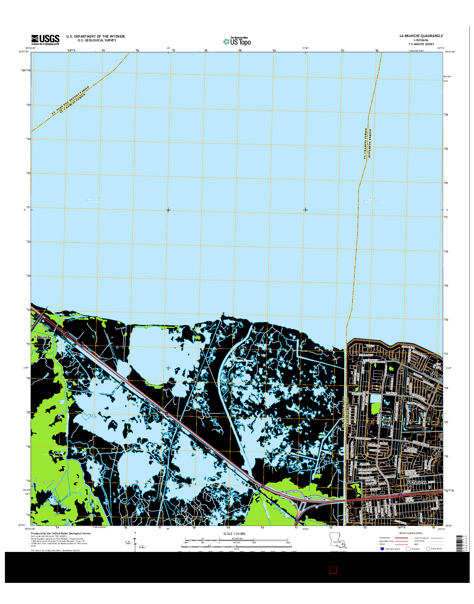USGS US TOPO 7.5-MINUTE MAP FOR LA BRANCHE, LA 2015