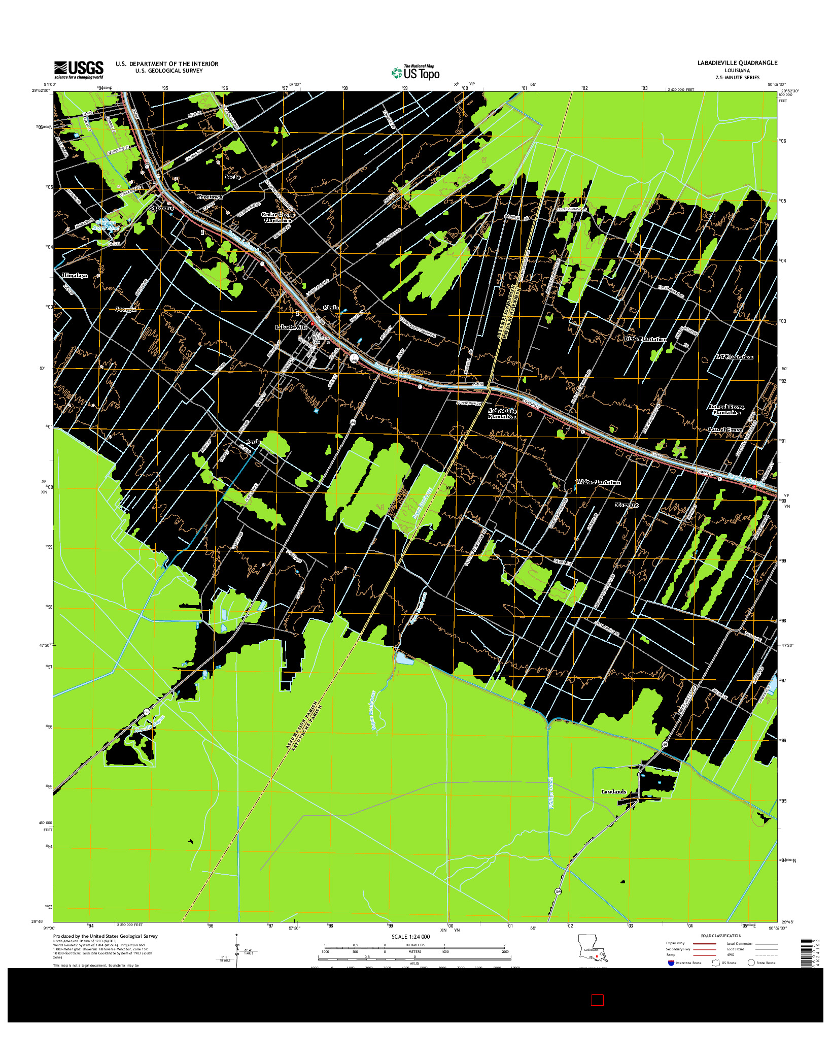USGS US TOPO 7.5-MINUTE MAP FOR LABADIEVILLE, LA 2015