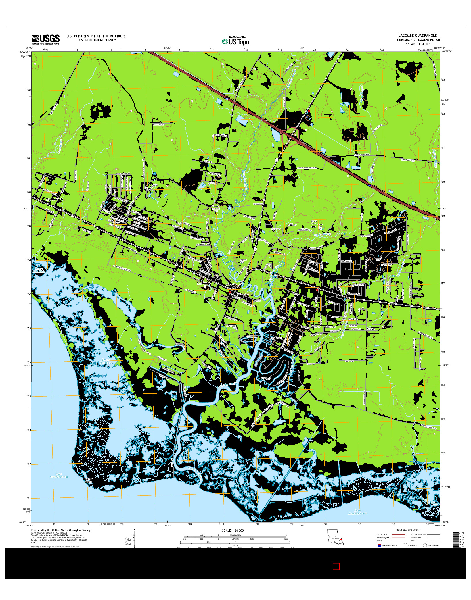USGS US TOPO 7.5-MINUTE MAP FOR LACOMBE, LA 2015