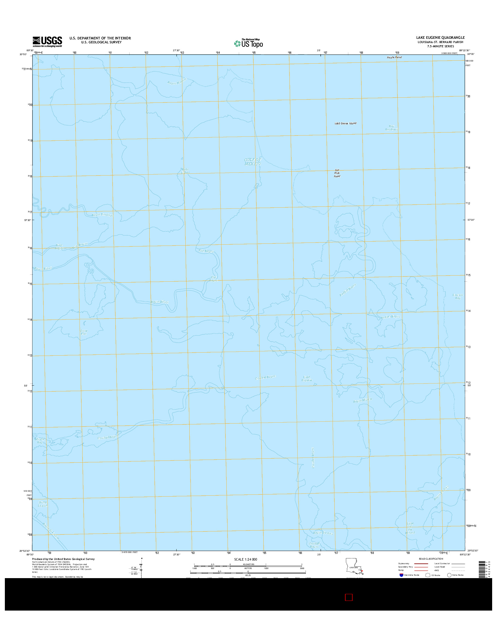 USGS US TOPO 7.5-MINUTE MAP FOR LAKE EUGENIE, LA 2015