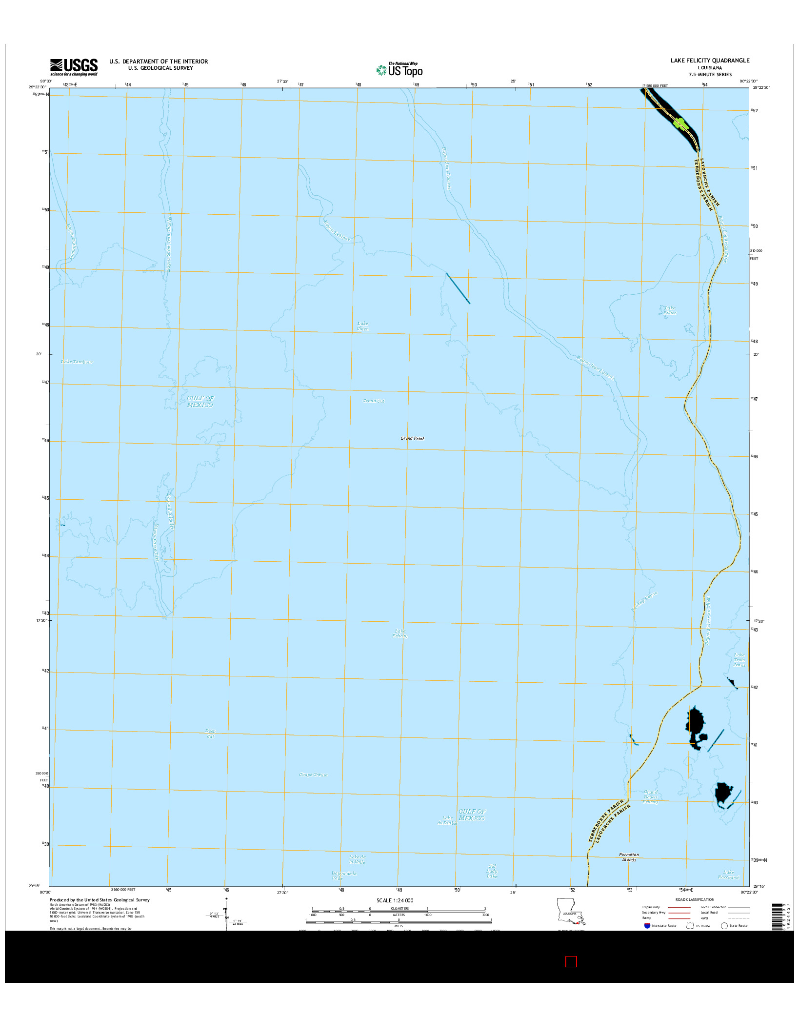 USGS US TOPO 7.5-MINUTE MAP FOR LAKE FELICITY, LA 2015