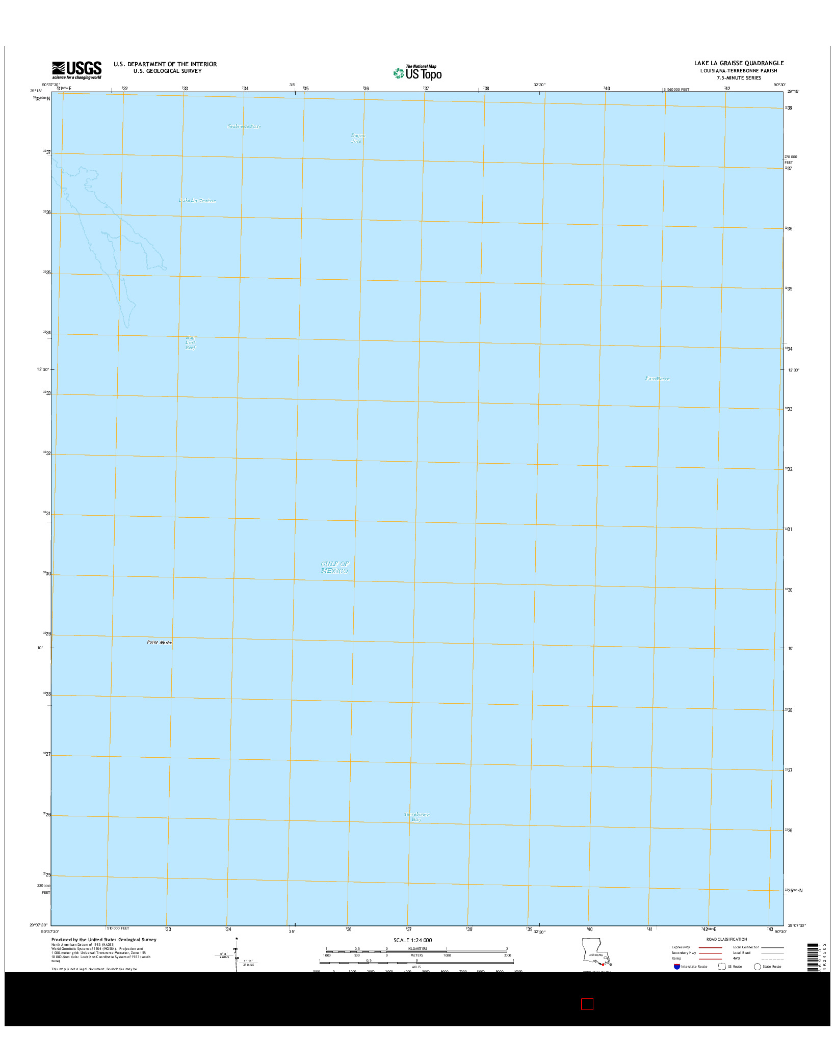 USGS US TOPO 7.5-MINUTE MAP FOR LAKE LA GRAISSE, LA 2015