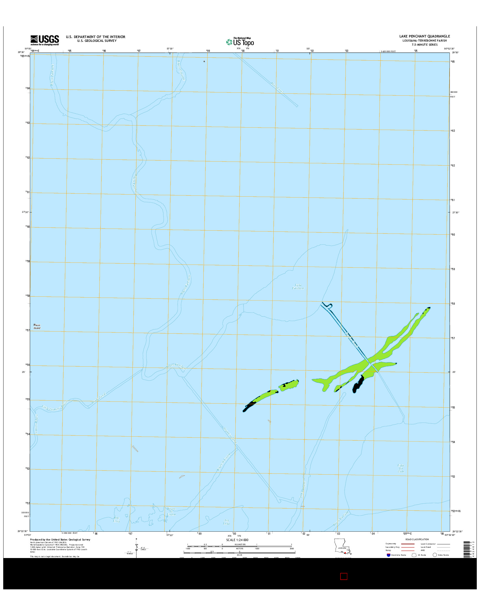 USGS US TOPO 7.5-MINUTE MAP FOR LAKE PENCHANT, LA 2015