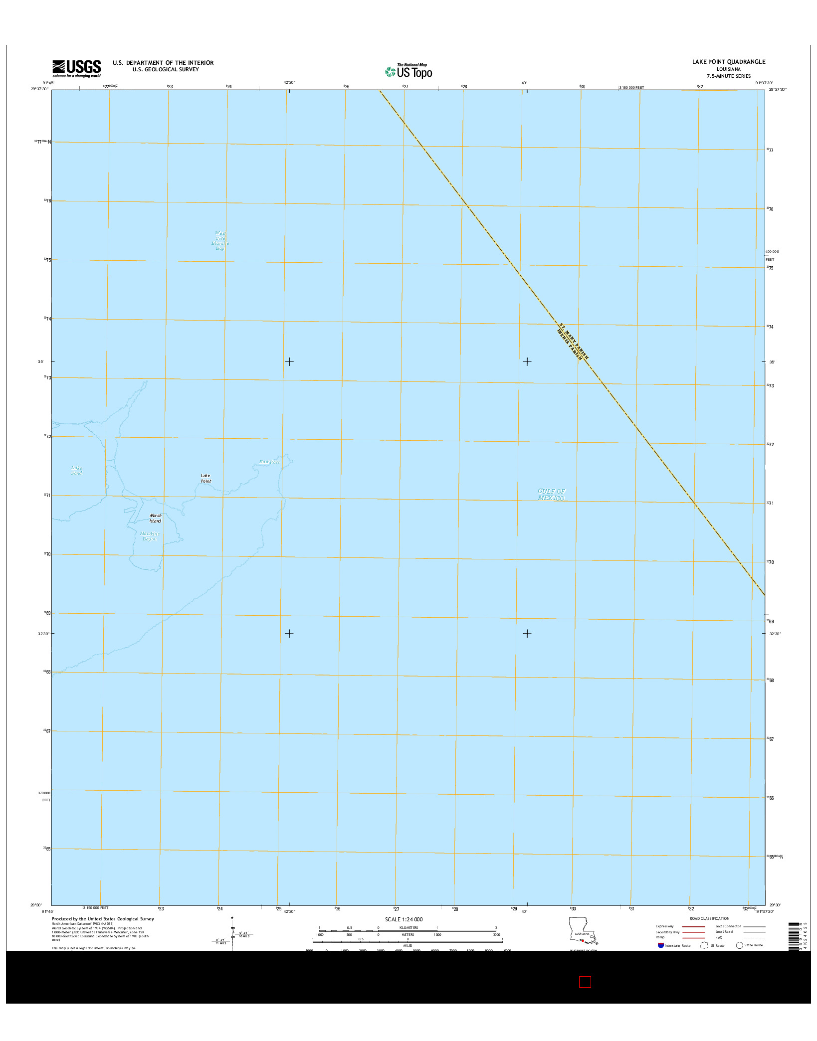 USGS US TOPO 7.5-MINUTE MAP FOR LAKE POINT, LA 2015