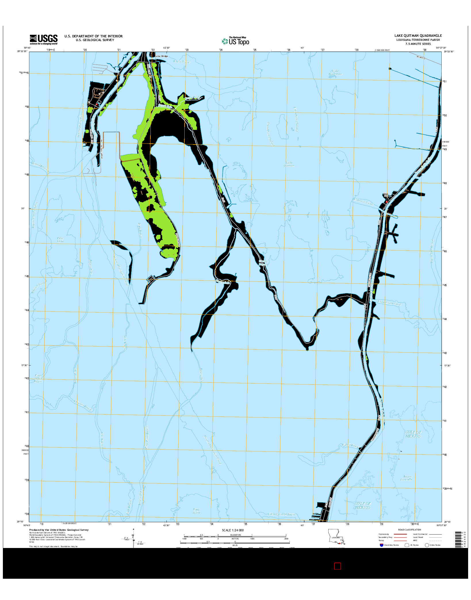 USGS US TOPO 7.5-MINUTE MAP FOR LAKE QUITMAN, LA 2015