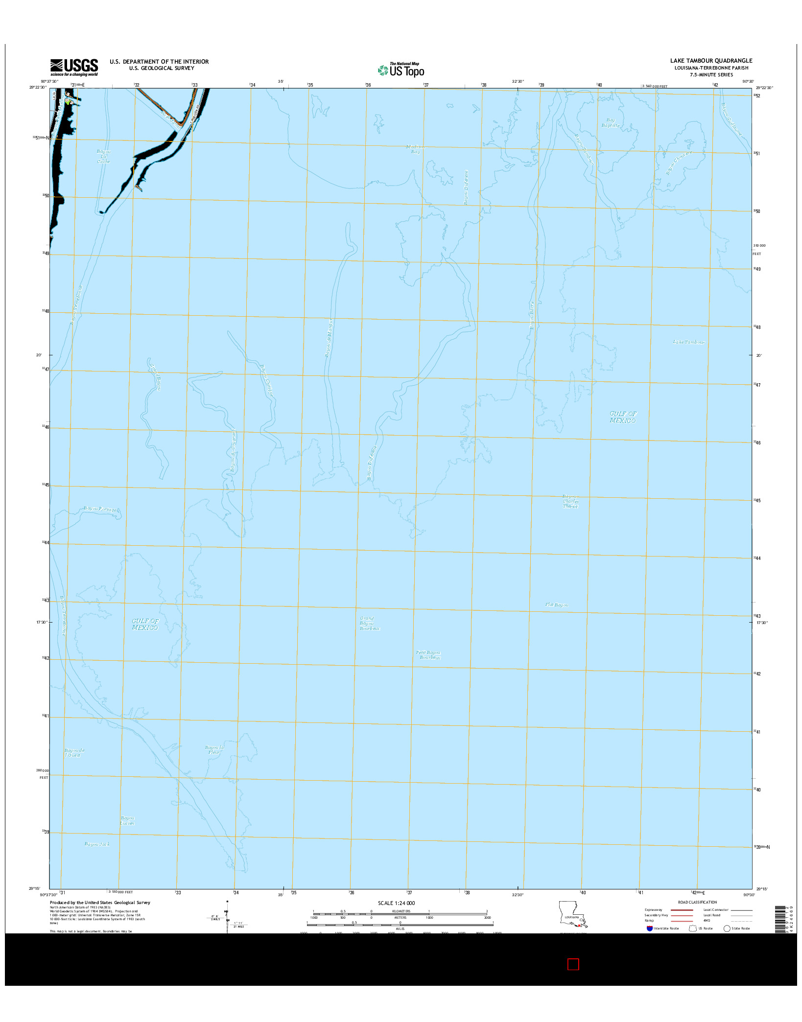 USGS US TOPO 7.5-MINUTE MAP FOR LAKE TAMBOUR, LA 2015