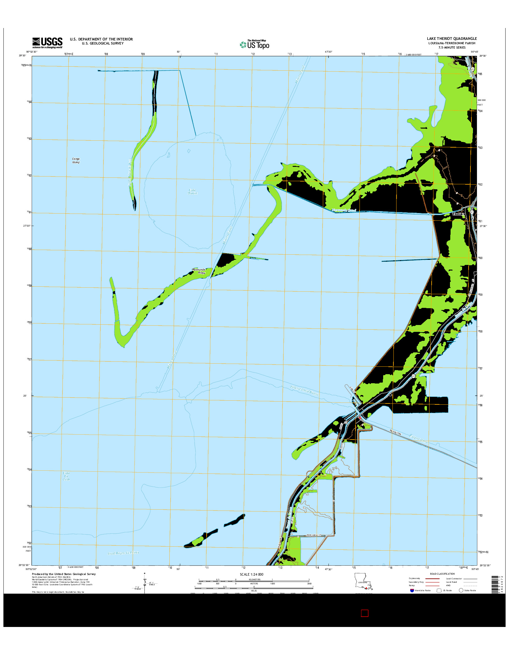 USGS US TOPO 7.5-MINUTE MAP FOR LAKE THERIOT, LA 2015