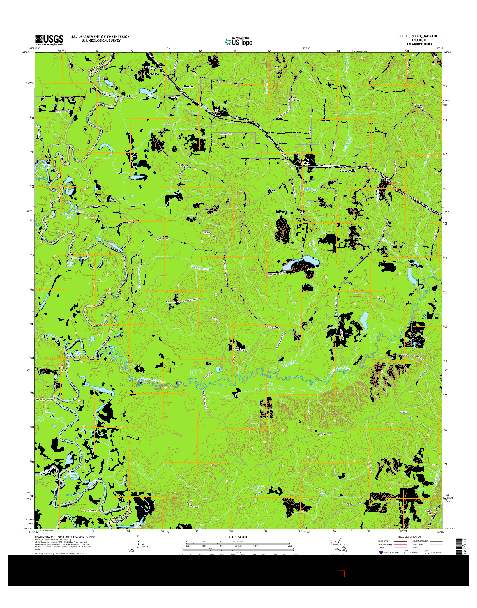 USGS US TOPO 7.5-MINUTE MAP FOR LITTLE CREEK, LA 2015