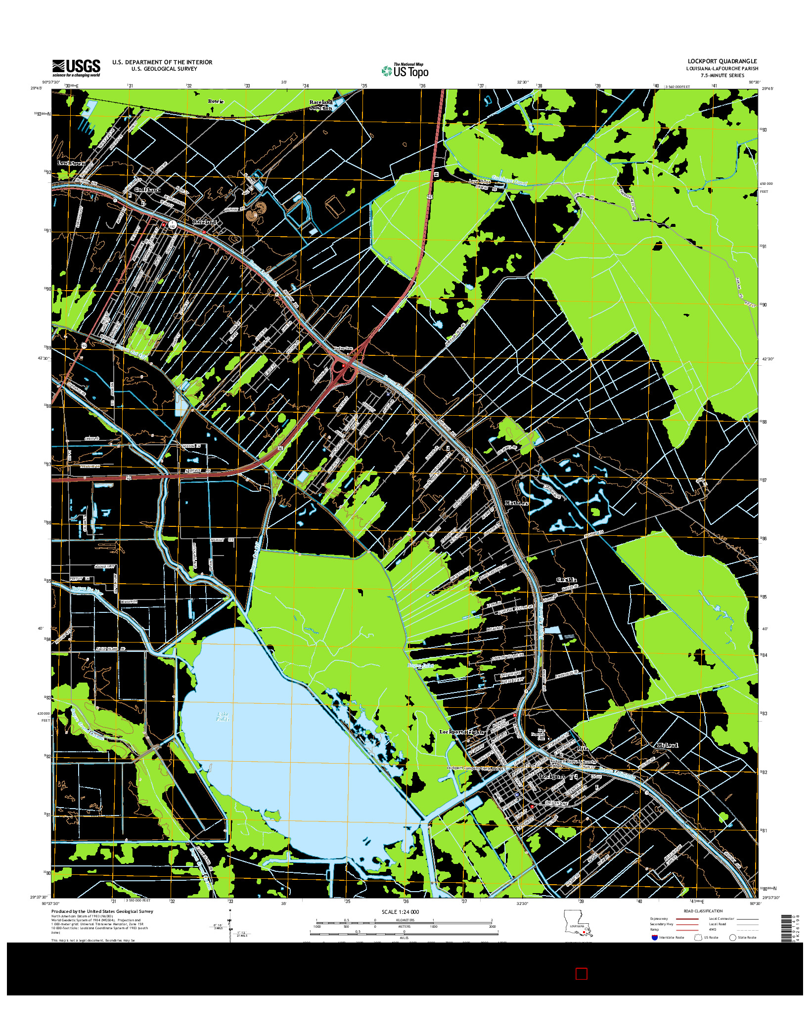 USGS US TOPO 7.5-MINUTE MAP FOR LOCKPORT, LA 2015