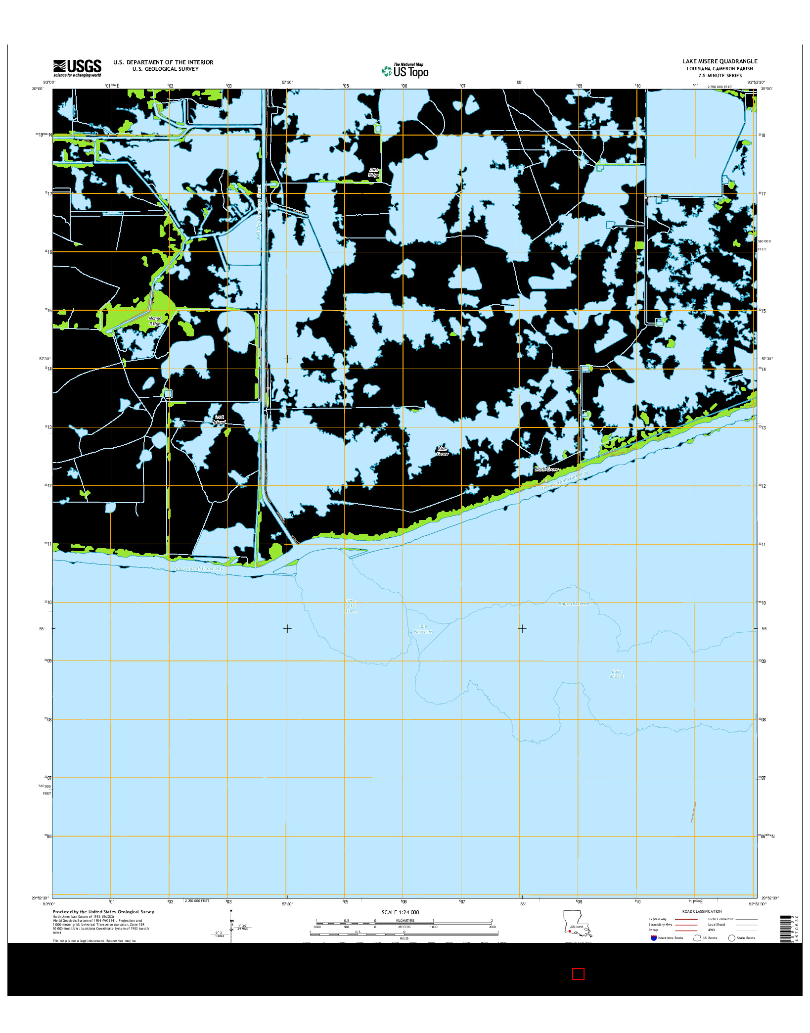 USGS US TOPO 7.5-MINUTE MAP FOR LAKE MISERE, LA 2015