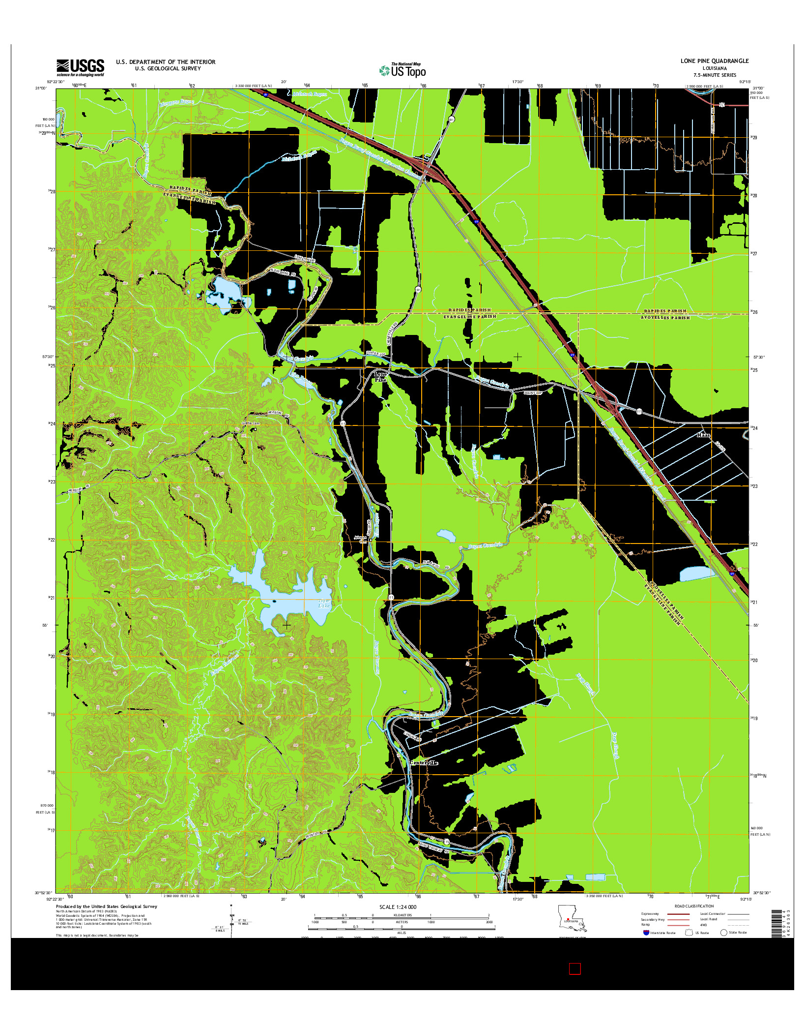 USGS US TOPO 7.5-MINUTE MAP FOR LONE PINE, LA 2015
