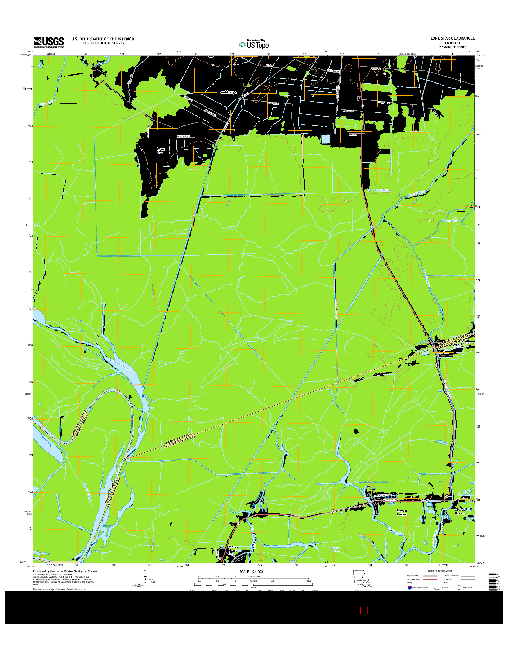 USGS US TOPO 7.5-MINUTE MAP FOR LONE STAR, LA 2015