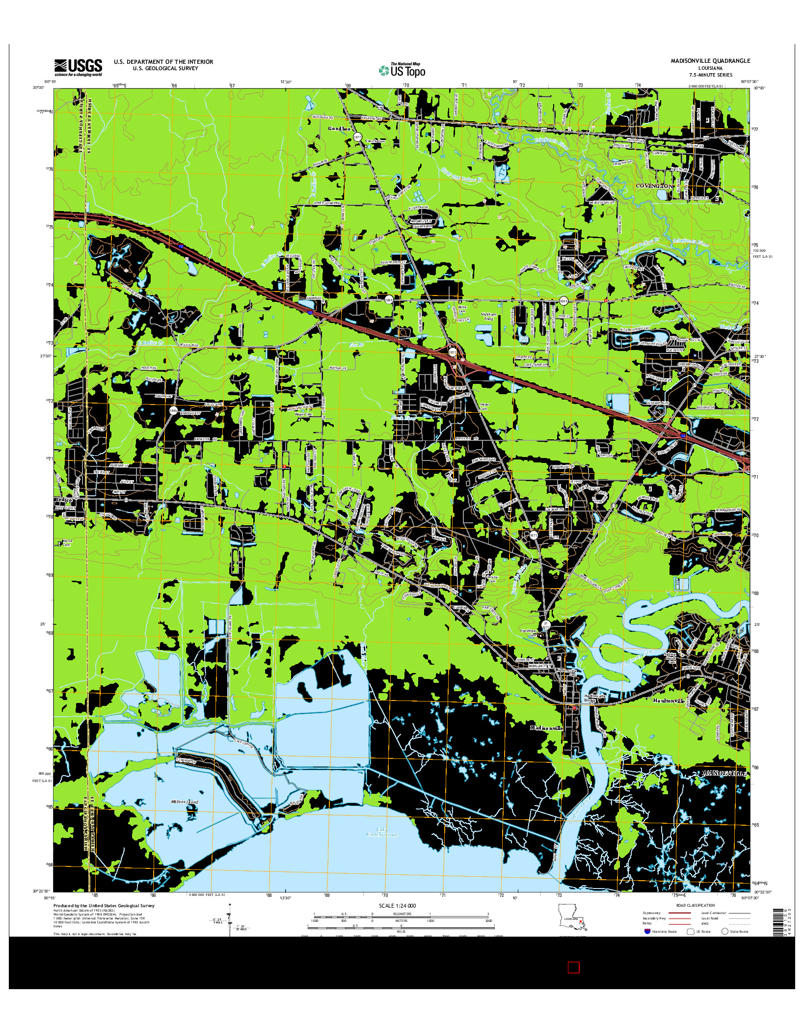 USGS US TOPO 7.5-MINUTE MAP FOR MADISONVILLE, LA 2015