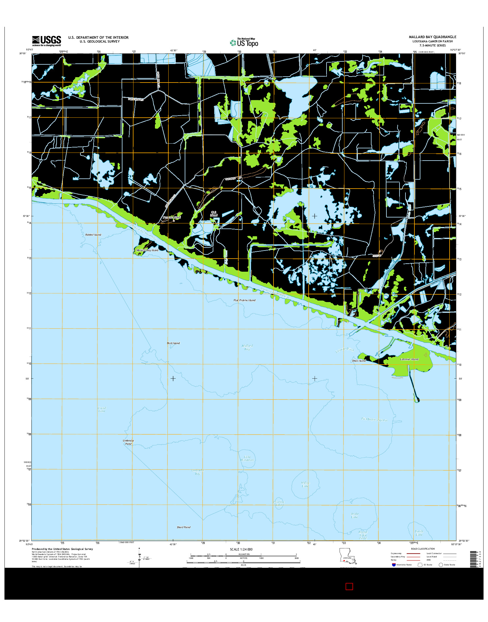 USGS US TOPO 7.5-MINUTE MAP FOR MALLARD BAY, LA 2015