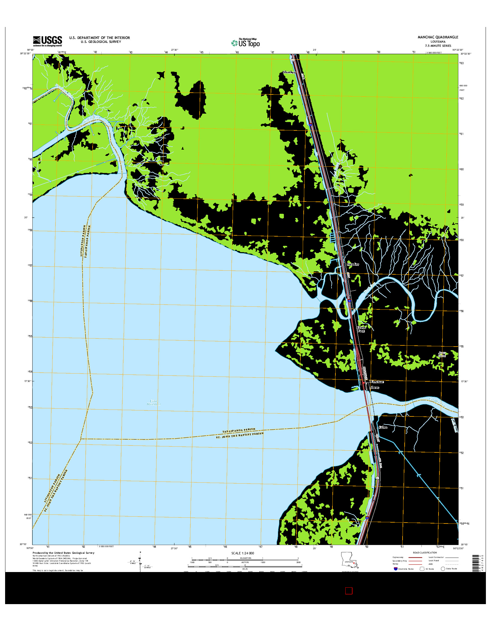 USGS US TOPO 7.5-MINUTE MAP FOR MANCHAC, LA 2015
