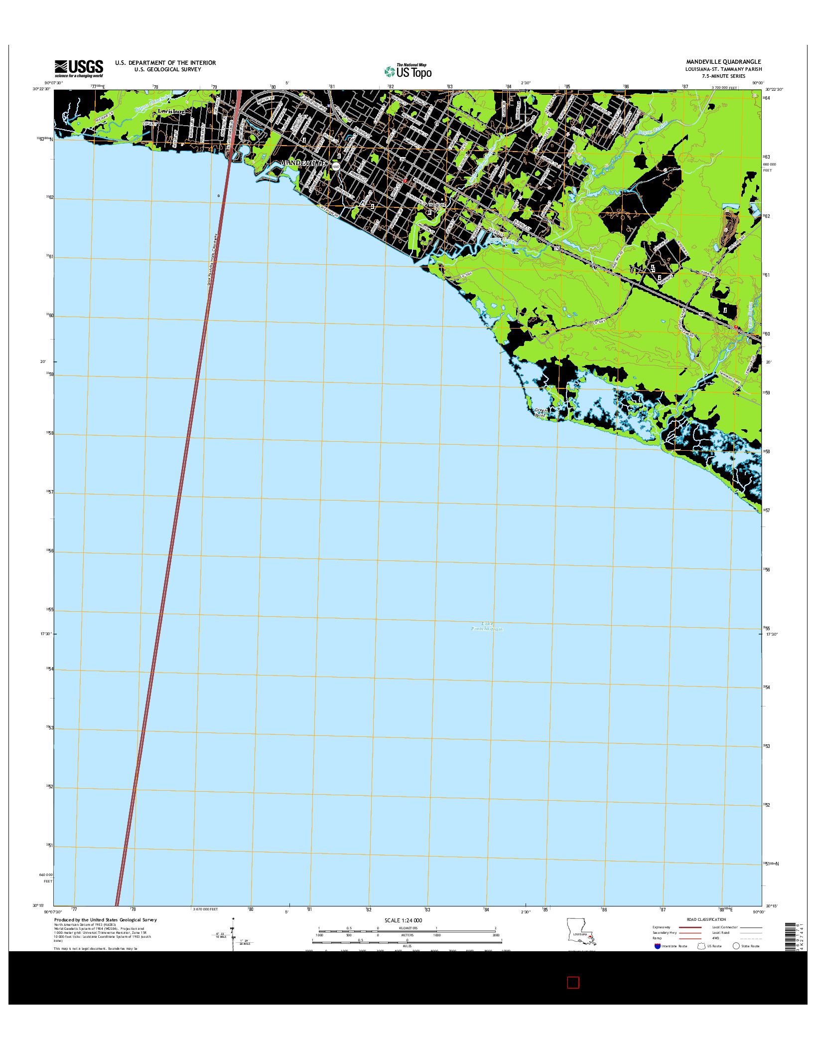 USGS US TOPO 7.5-MINUTE MAP FOR MANDEVILLE, LA 2015